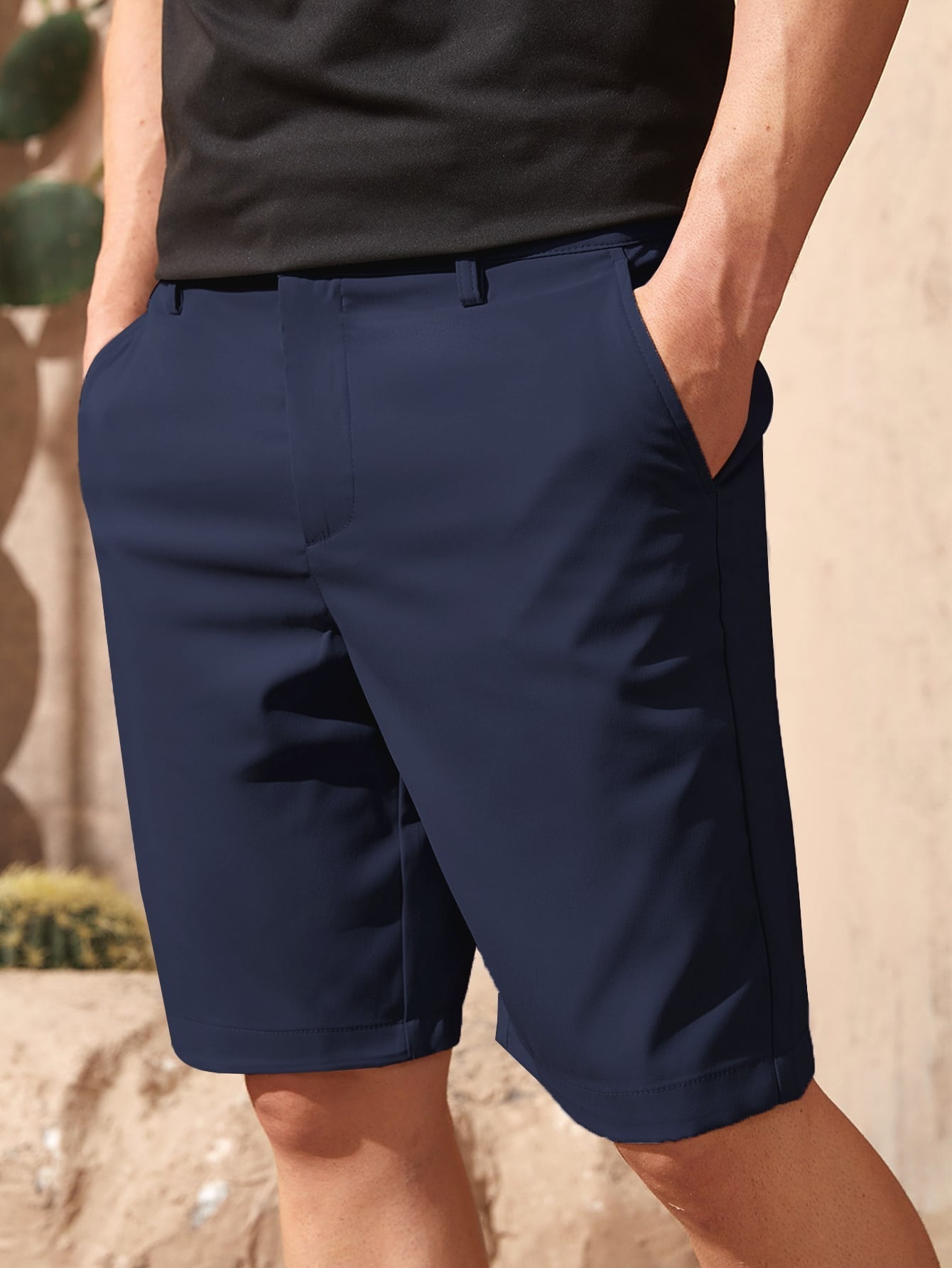 Bermuda Masculina Casual Com Corte Reto E Visual Clean Azul Marinho / PP Bermuda Masculina Casual Com Corte Reto E