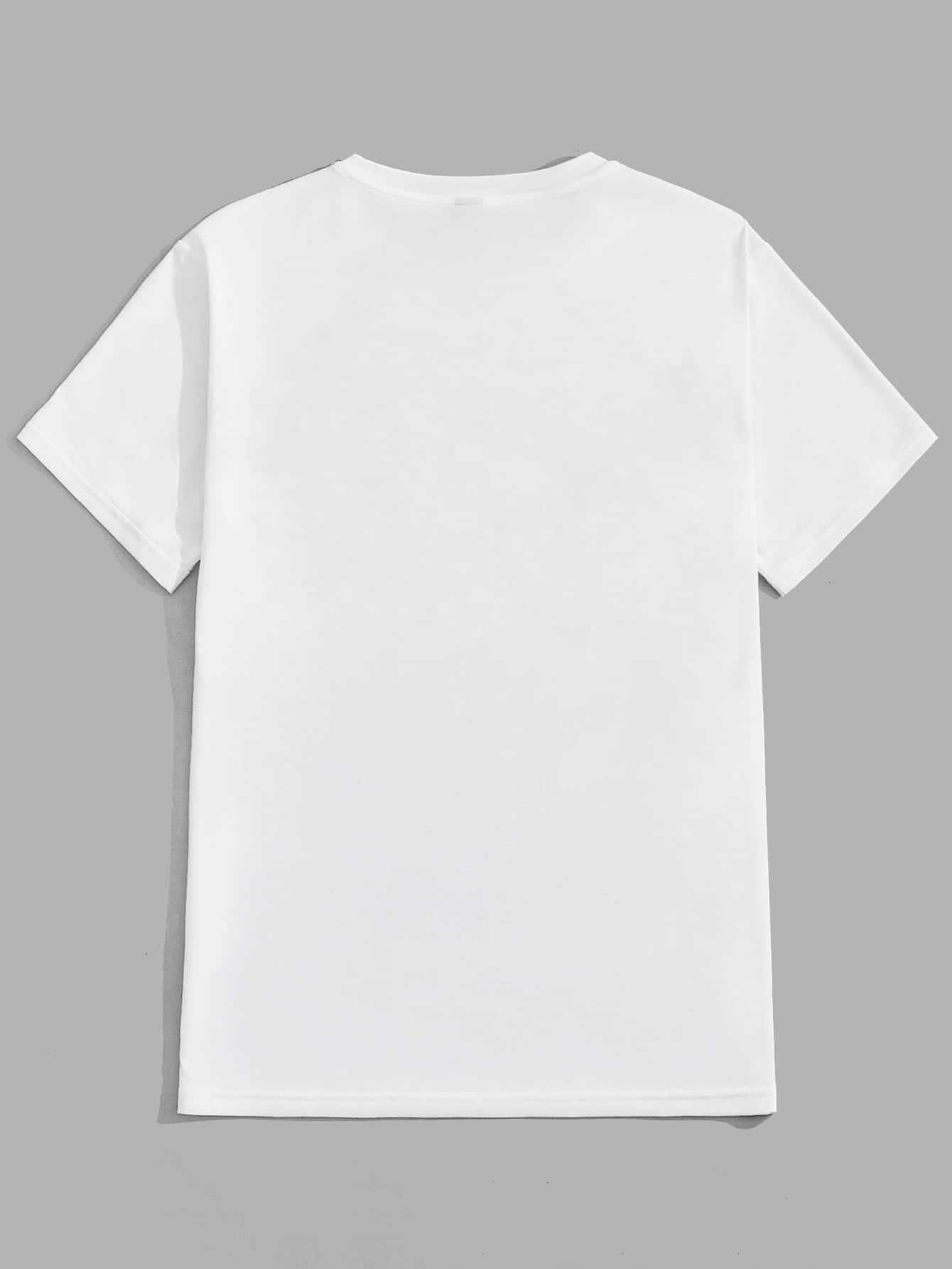 Camiseta Masculina Estampa Floral Na Faixa Frontal Camiseta Masculina Estampa Floral Na Faixa Frontal