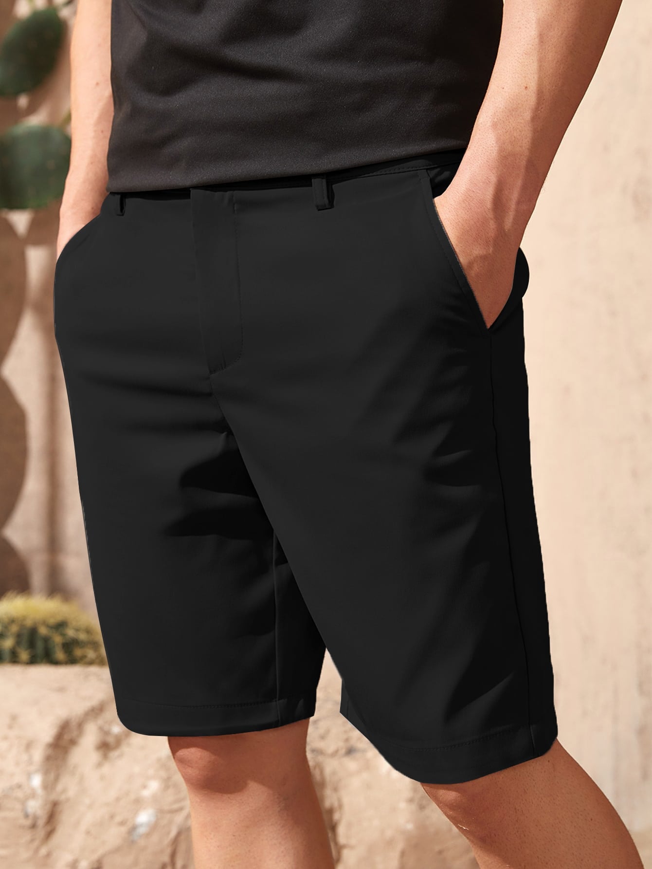 Bermuda Masculina Casual Com Corte Reto E Visual Clean Preto / PP Bermuda Masculina Casual Com Corte Reto E Visual Clean