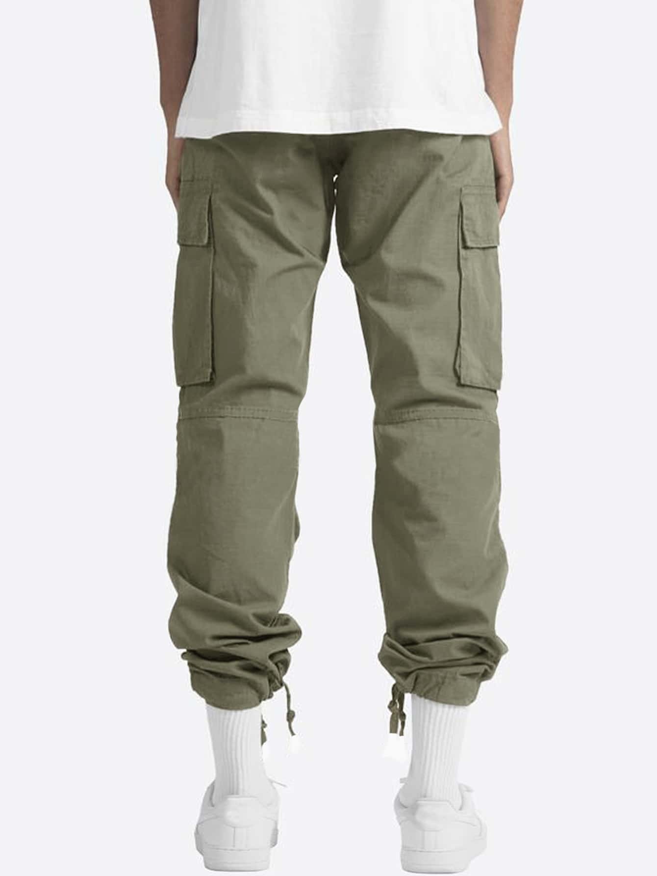 Calça Masculina Cargo Casual Bolsos Funcionais E Corte Clássico Calça Masculina Cargo Casual Bolsos Funcionais E Corte