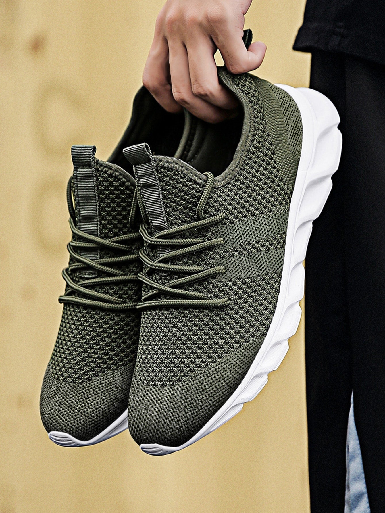 Tênis Masculino Leve Versátil Esportivo Casual Para Caminhada Verde Militar / 36 Tênis Masculino Leve Versátil