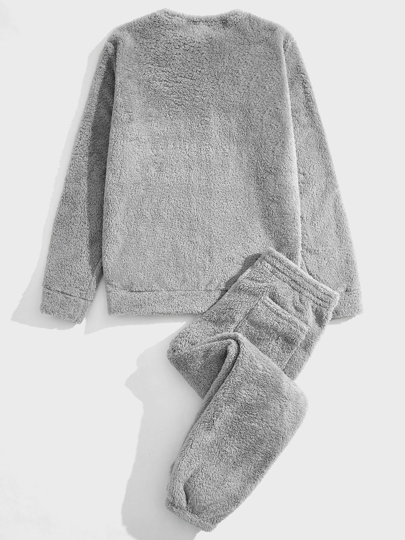 Conjunto Masculino Peluciado Térmico Com Elasticidade Alta Conjunto Masculino Moletom Estampa Asas Com Capuz