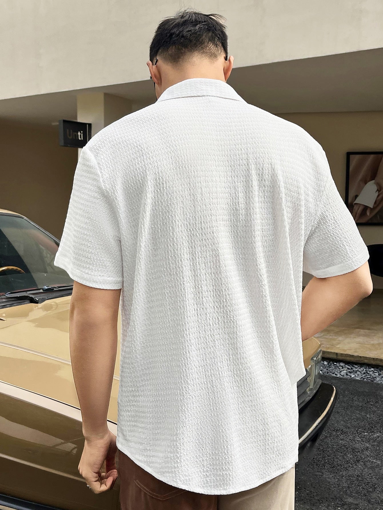 Camisa Masculina De Botão Tecido Elástico Textura Suave Camisa Masculina De Botão Tecido Elástico Textura Suave