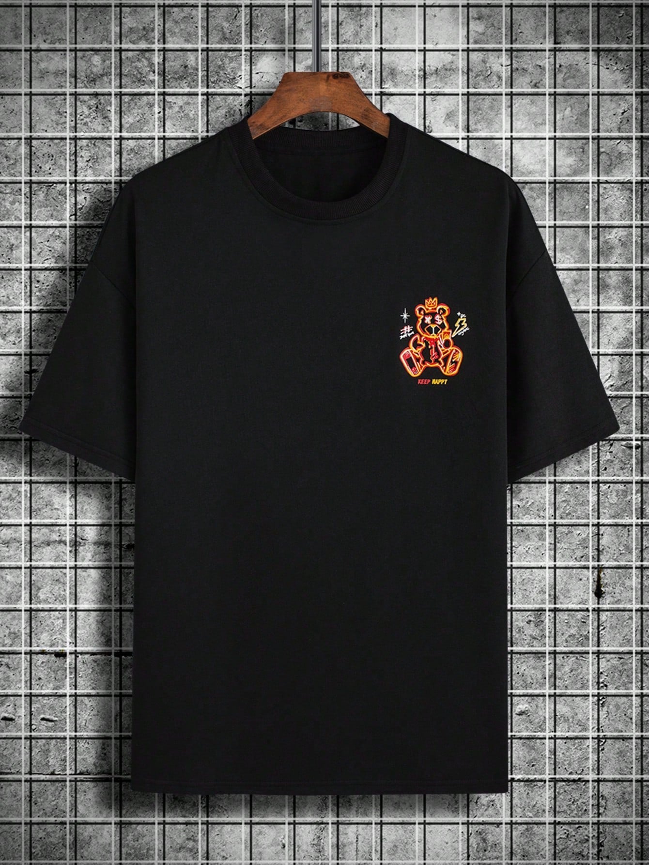 Camiseta Masculina Estampa Cartoon Slogan Moderno Camiseta Masculina Estampa Cartoon Slogan Moderno