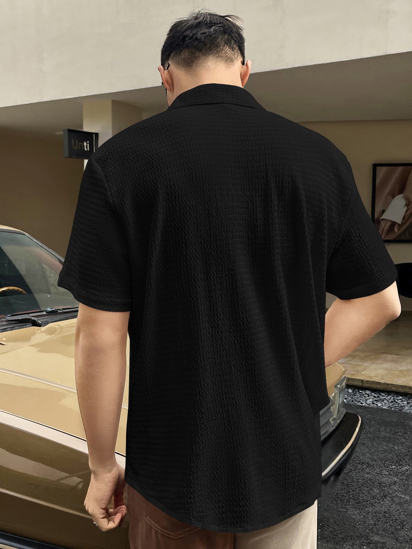 Camisa Masculina De Botão Tecido Elástico Textura Suave Camisa Masculina De Botão Tecido Elástico Textura Suave