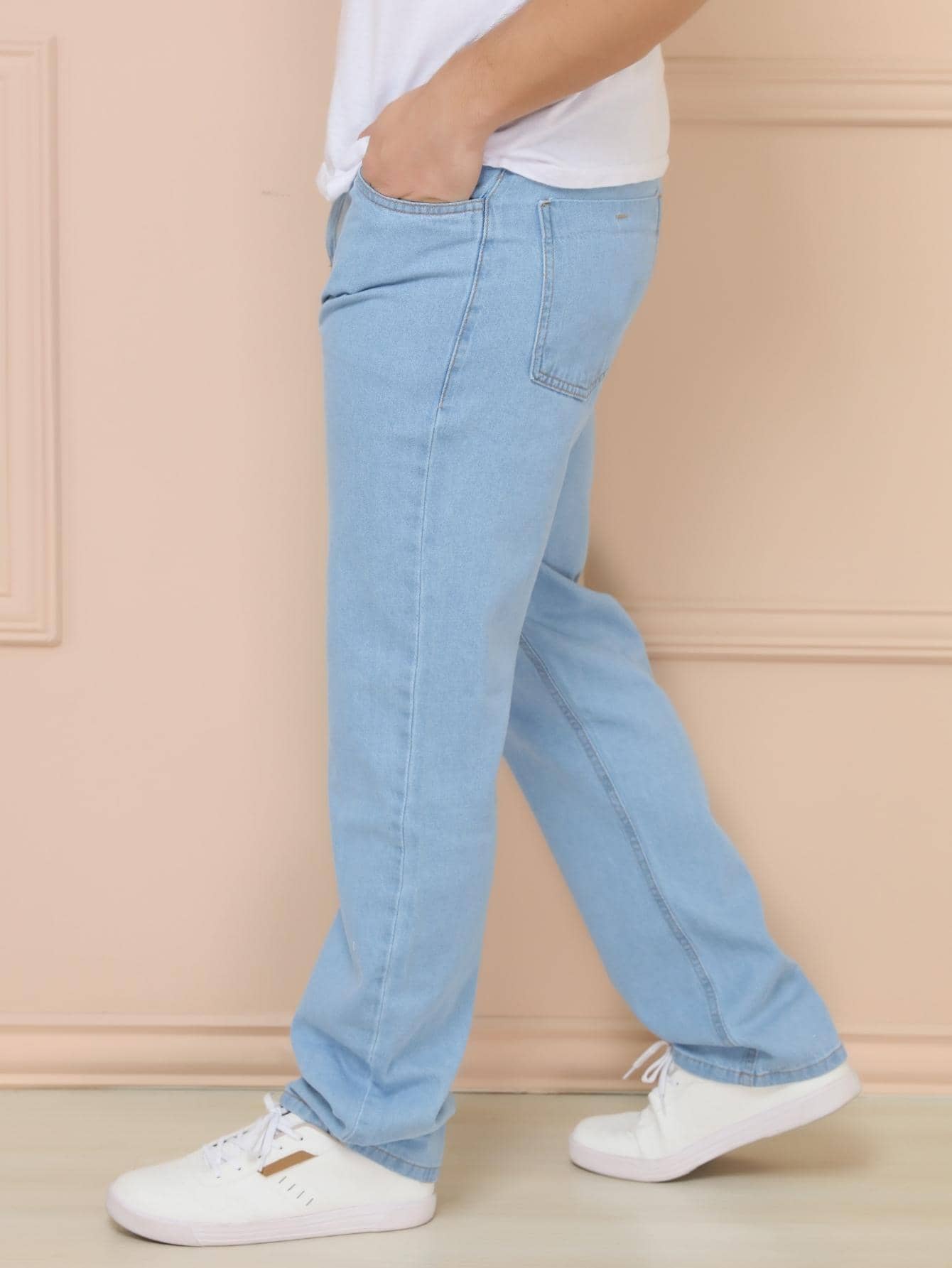 Calça Masculina Jeans Tradicional Reta Tecido Resistente E Corte Lavagem Clara / PP Calça Masculina Jeans Tradicional