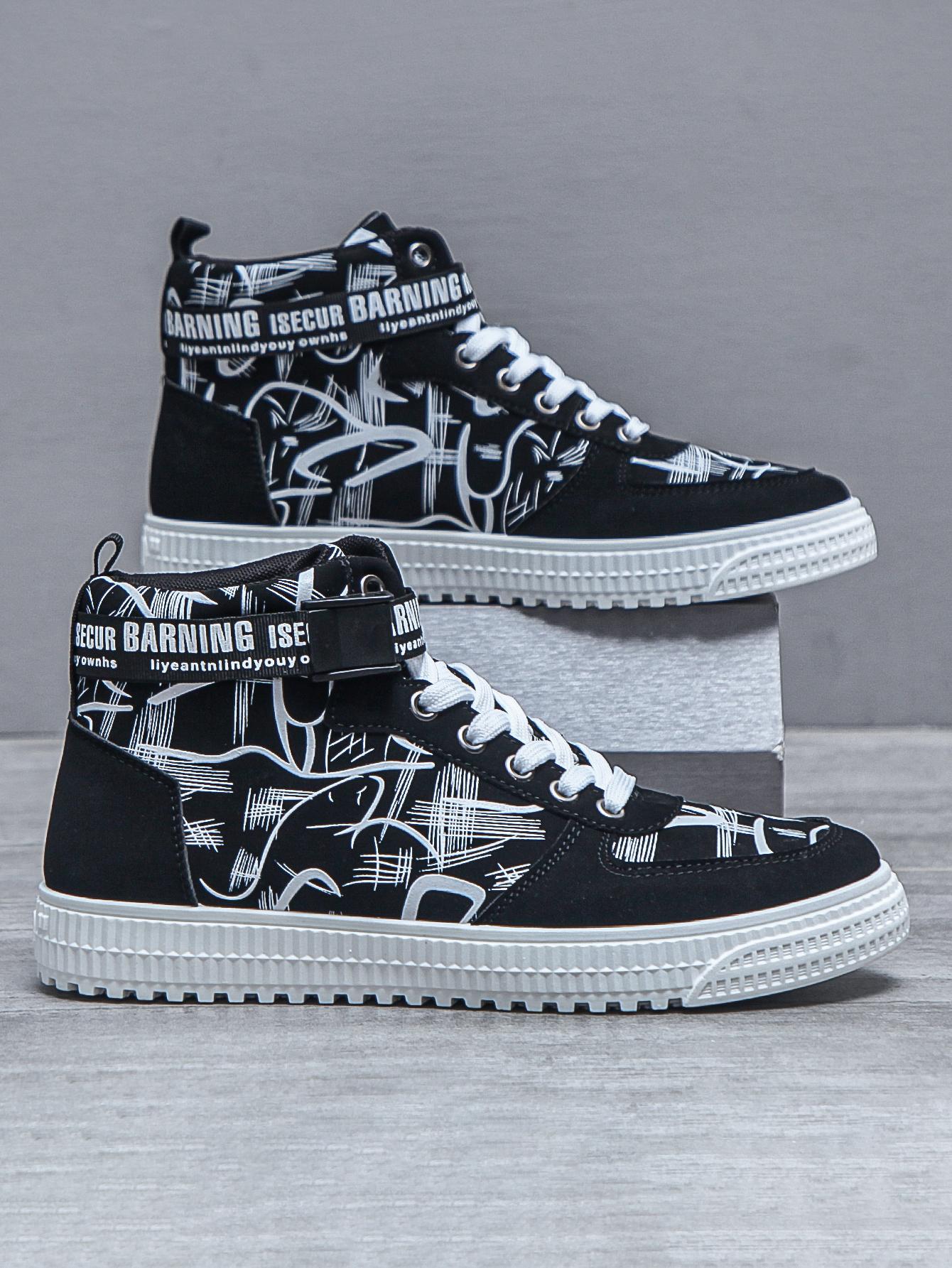 Tênis Masculino Street Cano Alto Estampado Moderno Tênis Masculino Street Cano Alto Estampado Moderno