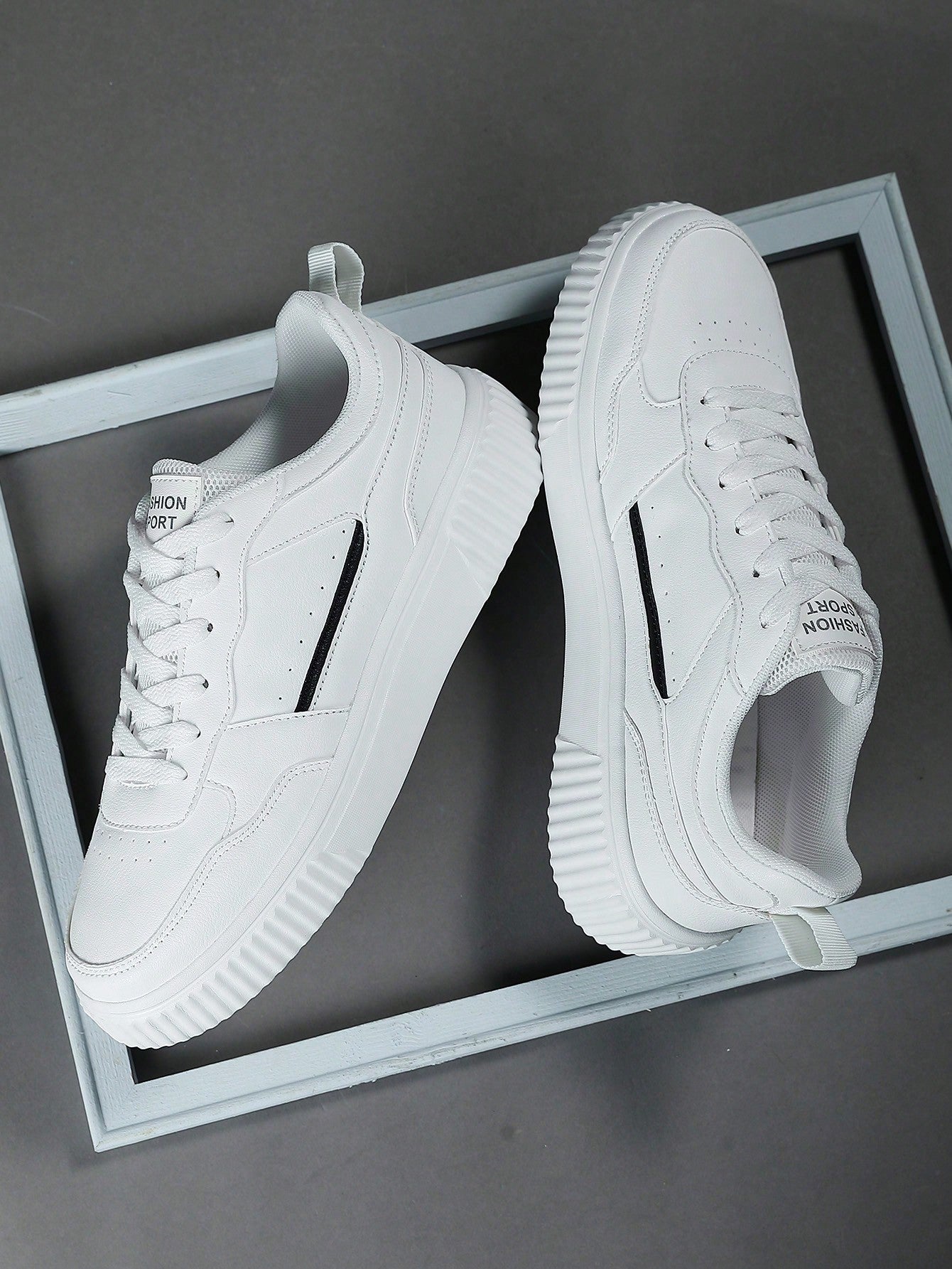 Tênis Masculino Street Casual Cadarço Solado Seguro Durável Branco / 36 Tênis Masculino Street Casual Cadarço Solado