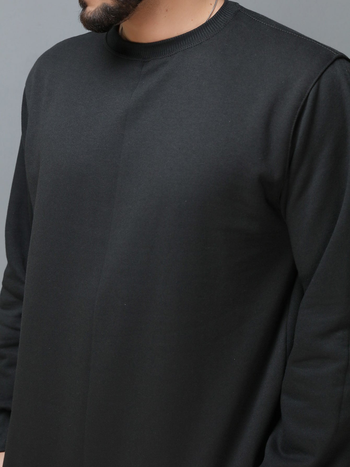 Moletom Masculino Básico Casual Gola Redonda Caimento Solto Preto / PP Moletom Masculino Básico Casual Gola Redonda