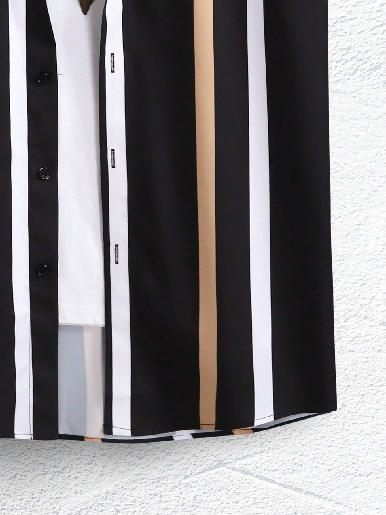 Camisa Masculina De Botão Listras Verticais Estilo Casual Camisa Masculina De Botão Listras Verticais Estilo Casual