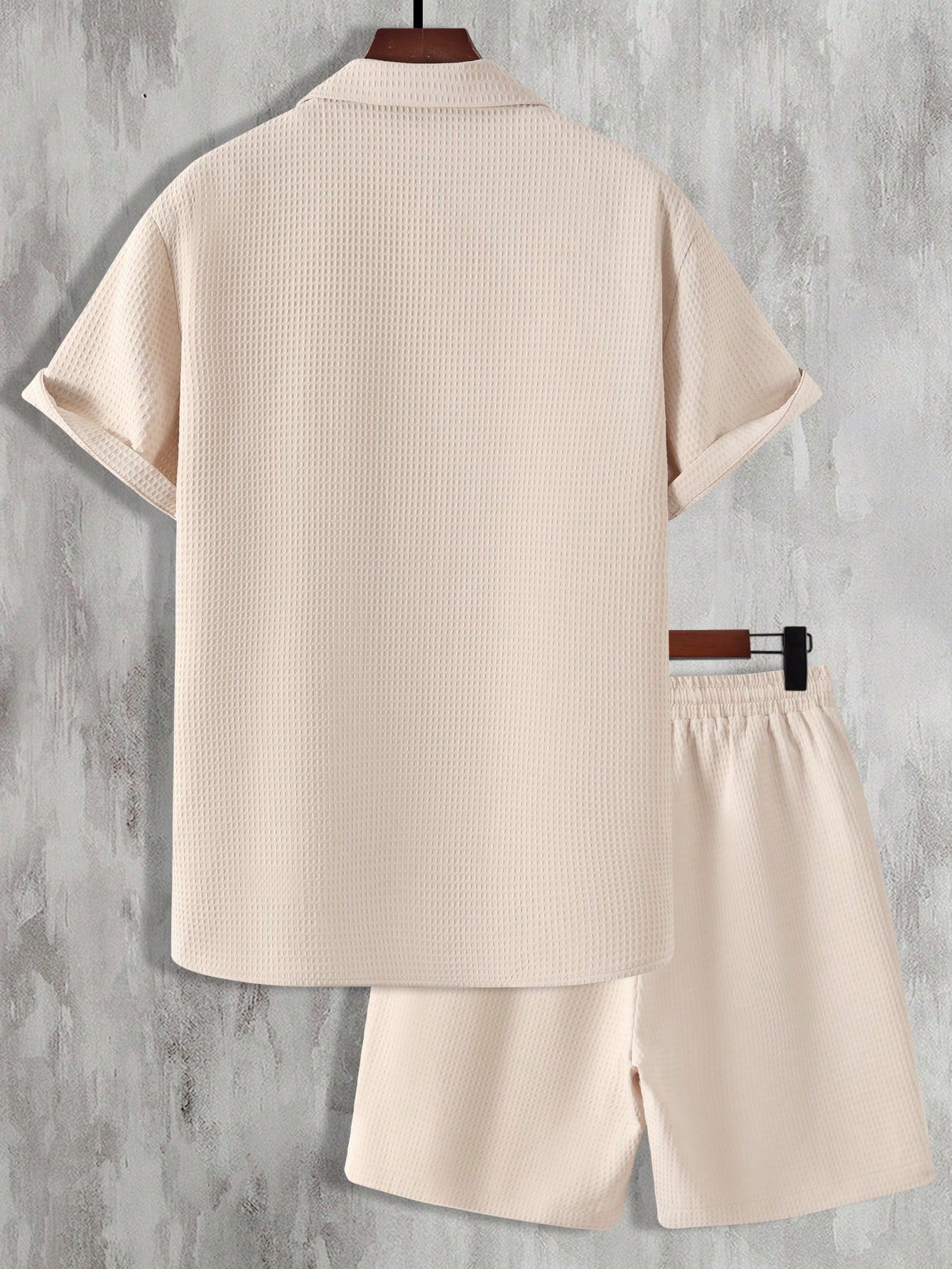 Conjunto Masculino Camisa Abotoamento Simples E Shorts Casuais Conjunto Masculino Camisa Abotoamento Simples E Shorts