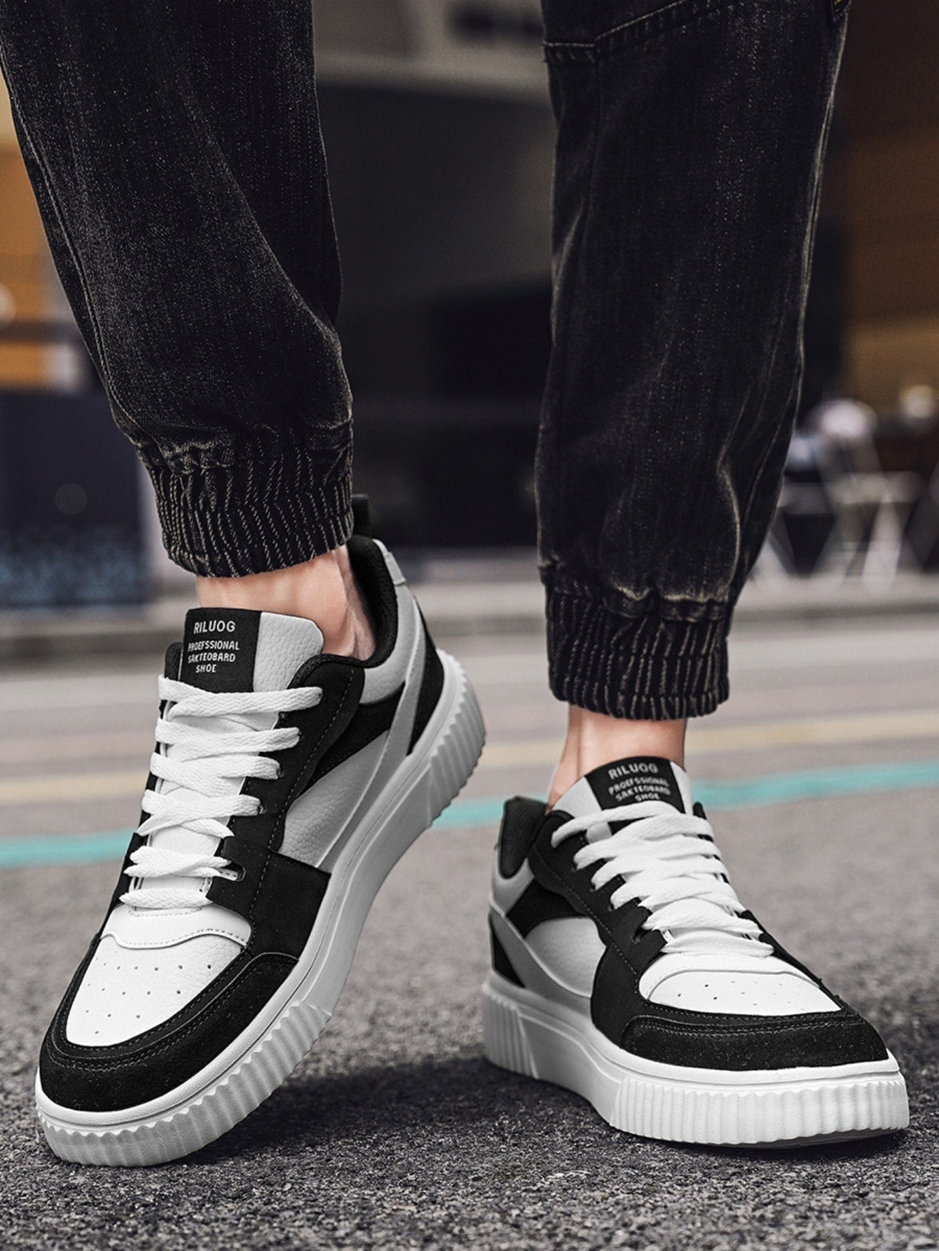 Tênis Masculino Street Cadarço Solado Tratorado Estiloso Tênis Masculino Street Cadarço Solado Tratorado Estiloso