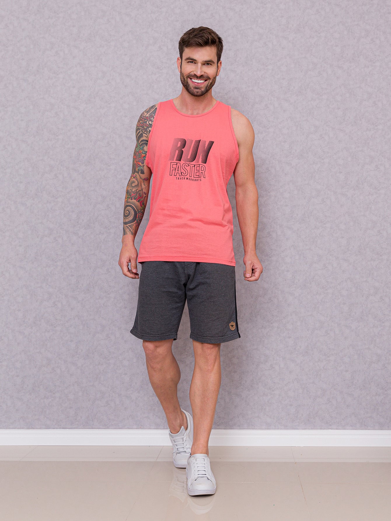 Camiseta Regata Masculina Casual Tecido Leve Caimento Perfeito Camiseta Regata Masculina Casual Tecido Leve Caimento