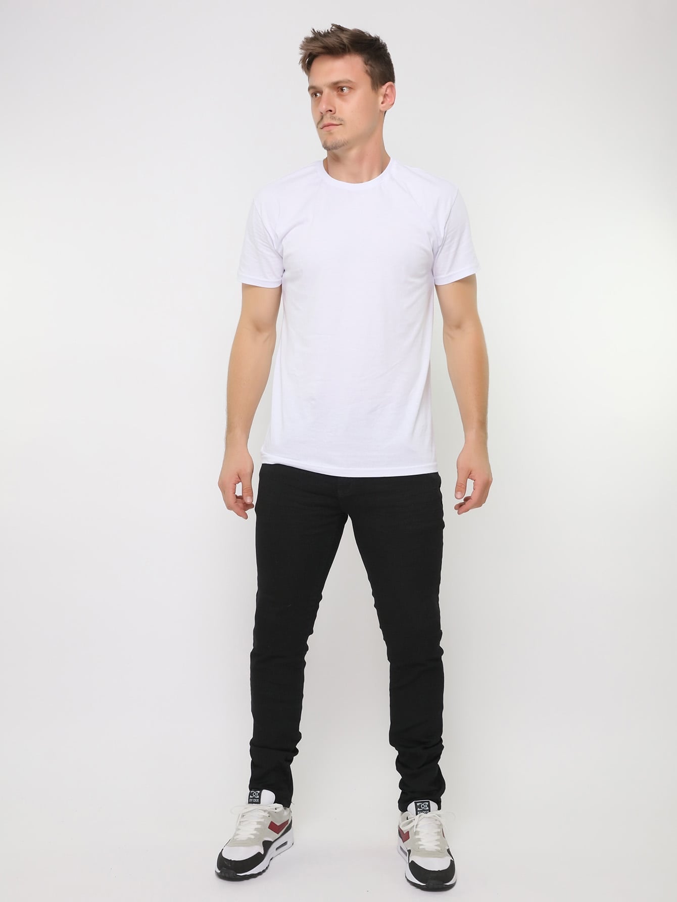 Calça Masculina Jeans Slim Fit Com Lavagem Desgastada E Estilo Calça Masculina Jeans Slim Fit Com Lavagem Desgastada E