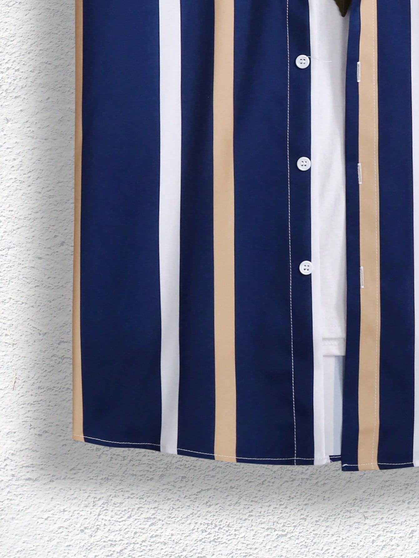 Camisa Masculina De Botão Listras Verticais Estilo Casual Camisa Masculina De Botão Listras Verticais Estilo Casual