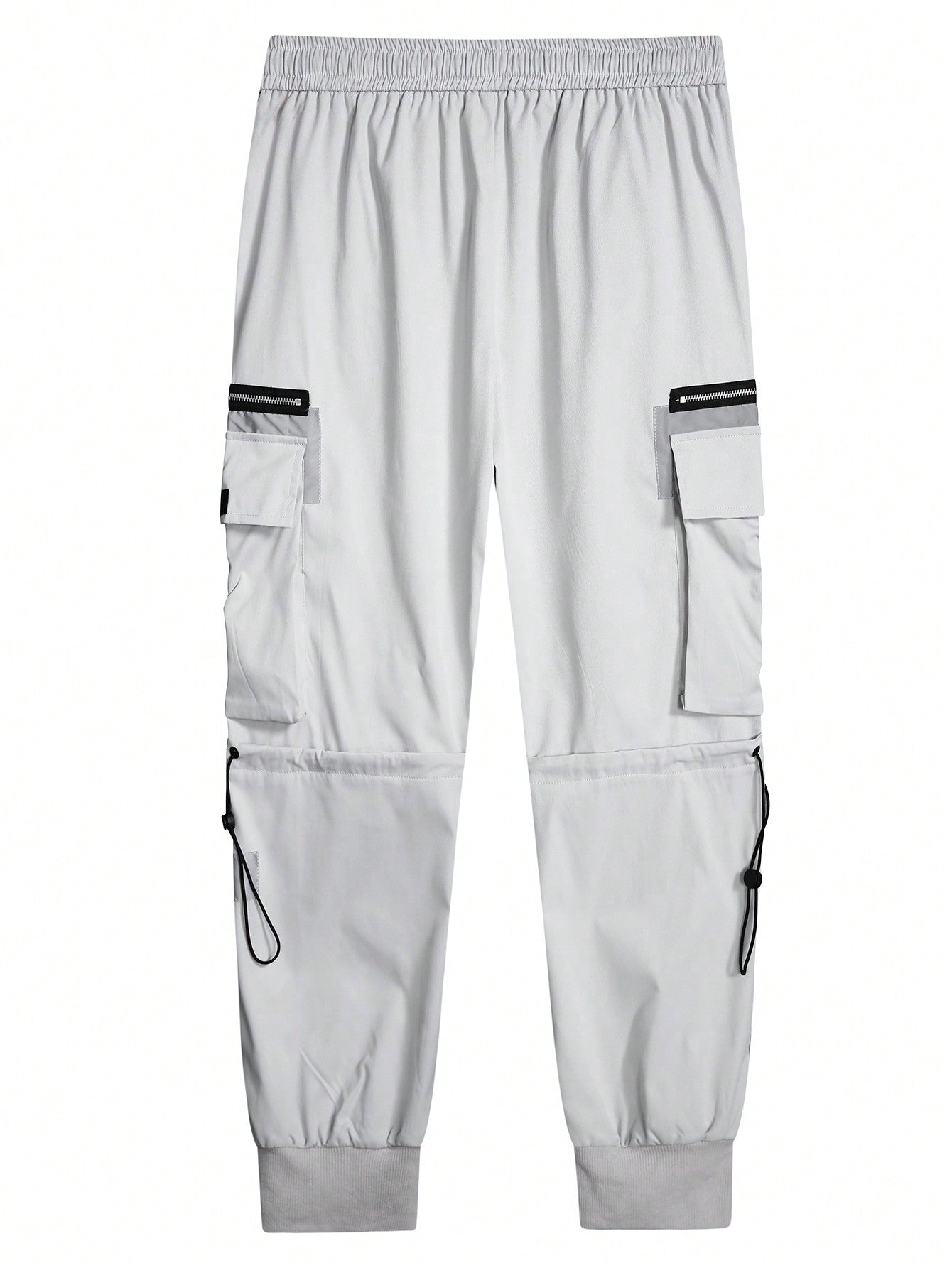 Calça Masculina Cargo Oversized Bolsos Grandes E Punhos Elásticos Calça Masculina Cargo Oversized Bolsos Grandes E