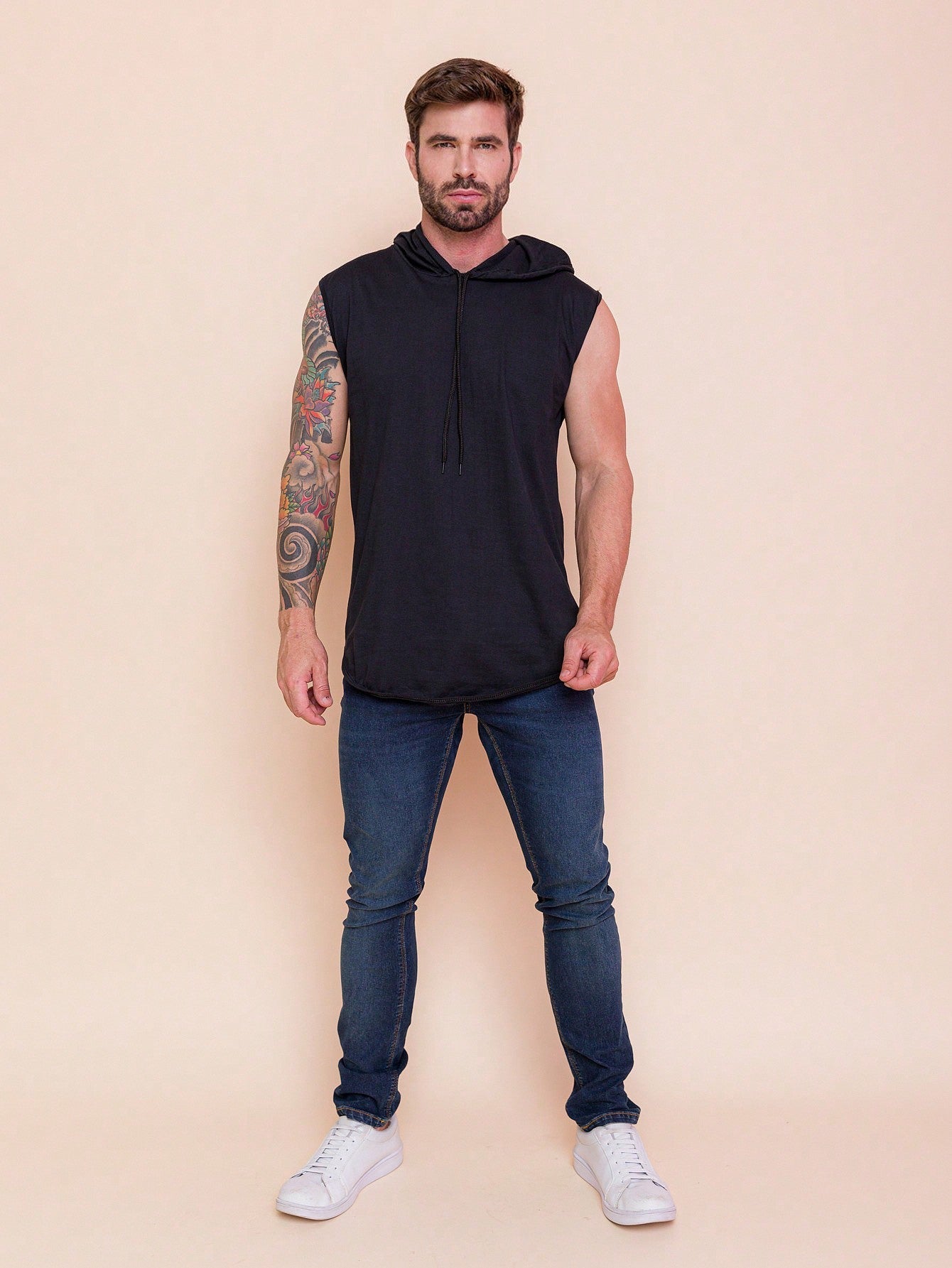 Camiseta Regata Masculina Casual Recorte Estilo Moderno Camiseta Regata Masculina Casual Recorte Estilo Moderno