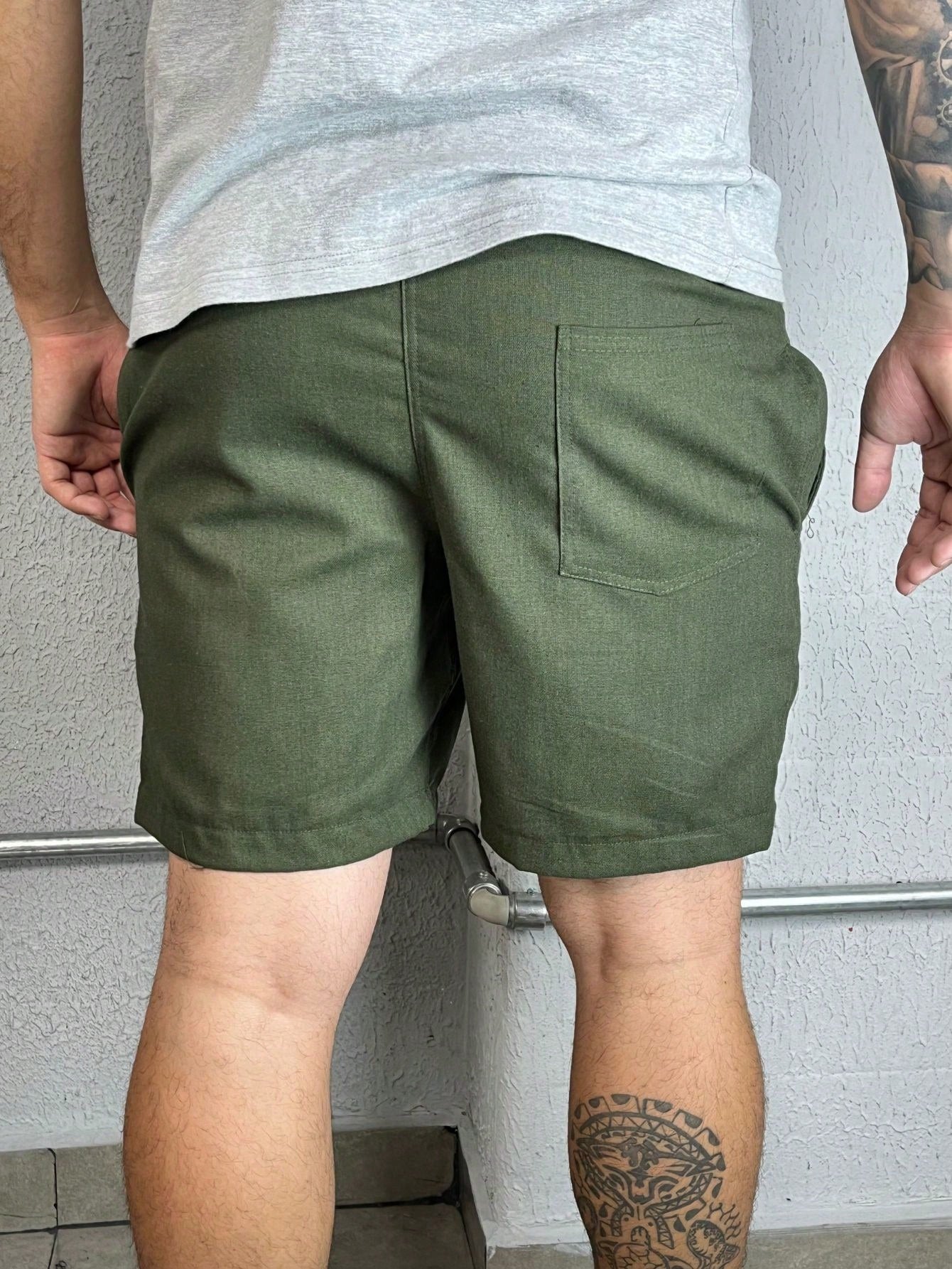 Shorts Masculino Mauricinho Casual Com Cós Elástico E Tecido Shorts Masculino Mauricinho Casual Com Cós Elástico E