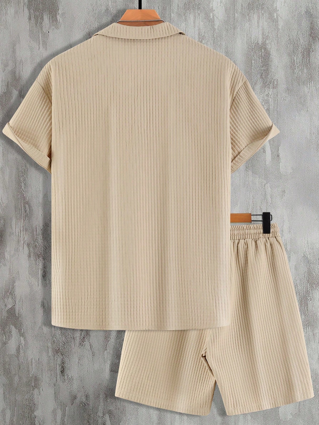 Conjunto Masculino Camisa Manga Curta E Shorts Tecido Suave Conjunto Masculino Camisa Manga Curta E Shorts Tecido Suave