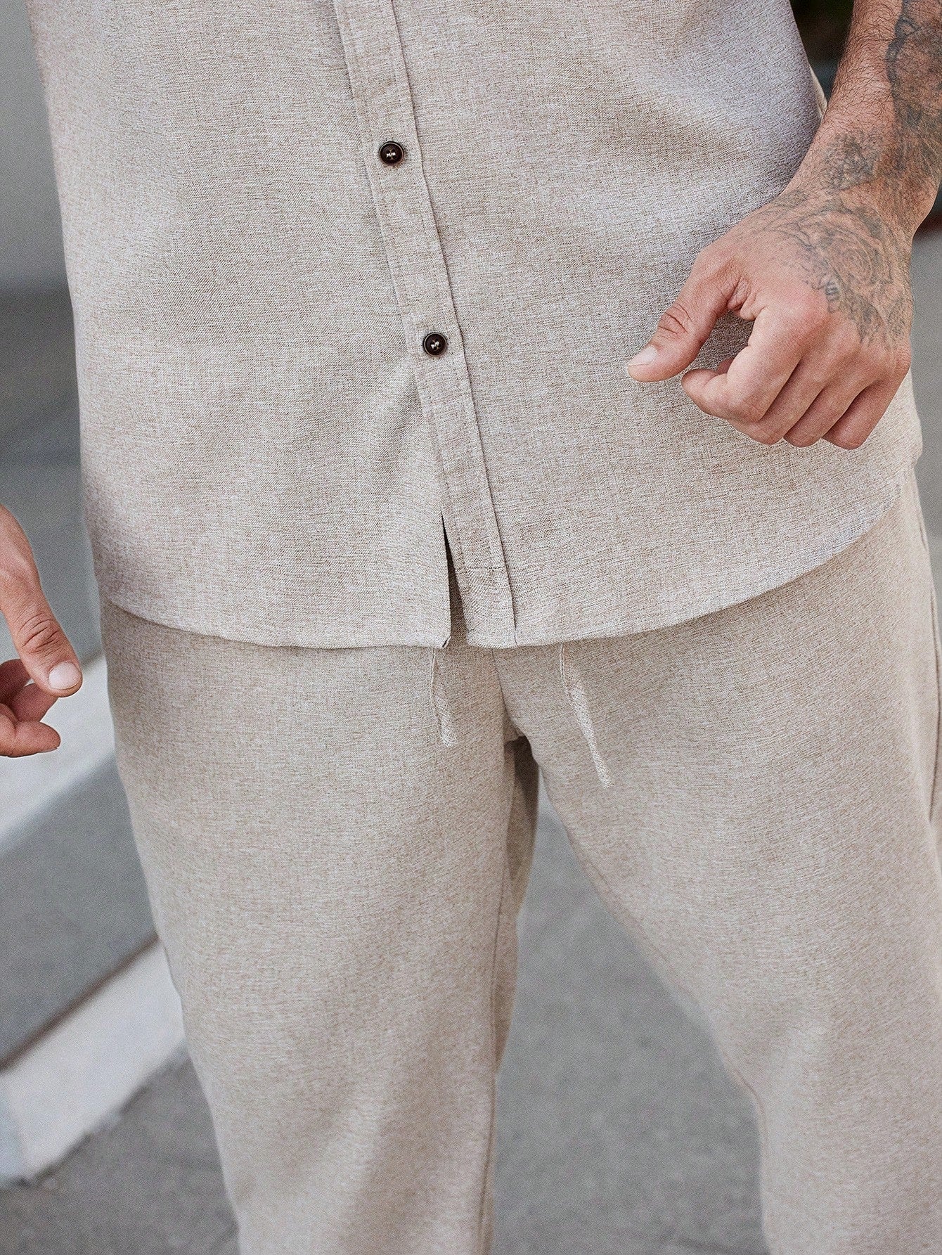 Conjunto Masculino Camisa Oversized E Calça Casual Minimalista Conjunto Masculino Camisa Oversized E Calça Casual