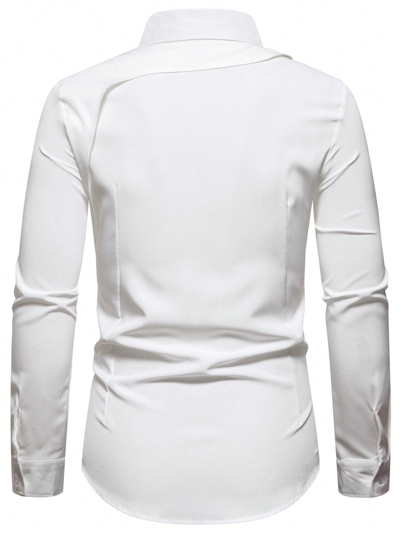 Camisa Masculina De Botão Slim Fivela Decorativa Estilo Único Camisa Masculina De Botão Slim Fivela Decorativa Estilo