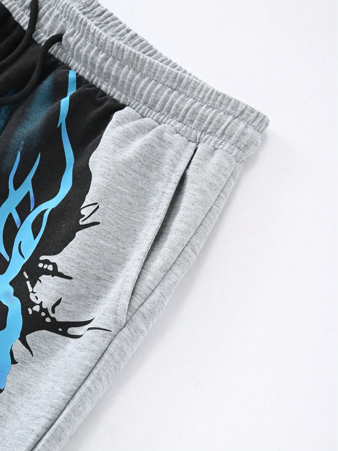 Calça Masculina Jogger Bicolor Com Estampa De Fé Estilizada Calça Masculina Jogger Bicolor Com Estampa De Fé Estilizada