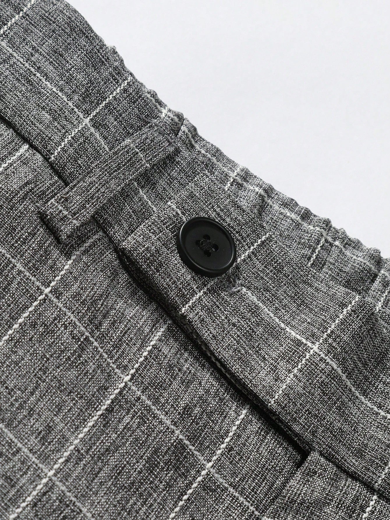 Calça Masculina Alfaiataria Slim Fit Com Estampa Xadrez E Cinto Calça Masculina Alfaiataria Slim Fit Com Estampa Xadrez