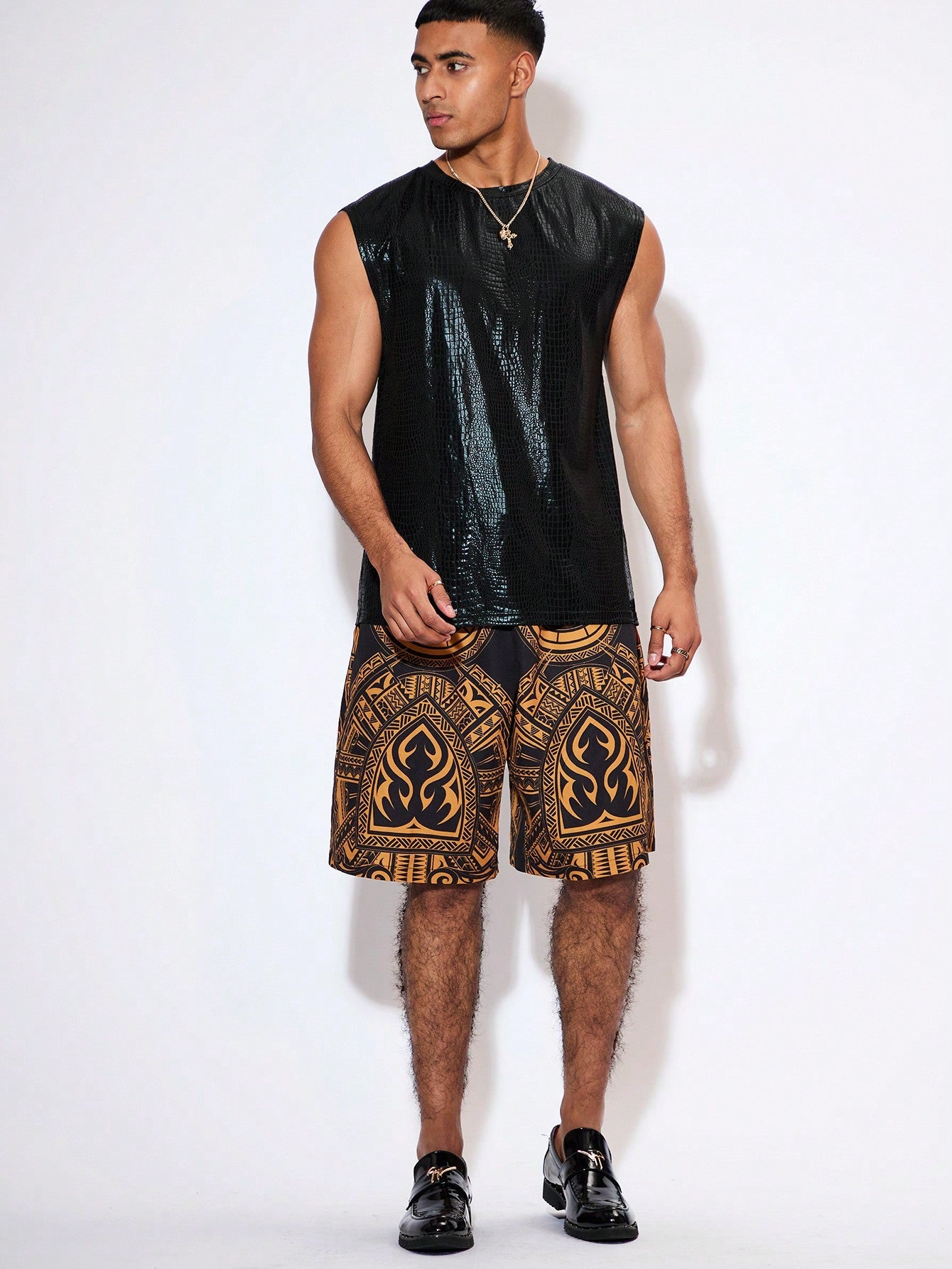 Camiseta Regata Masculina Estilo Festival Estampa Pele Cobra Camiseta Regata Masculina Estilo Festival Estampa Pele