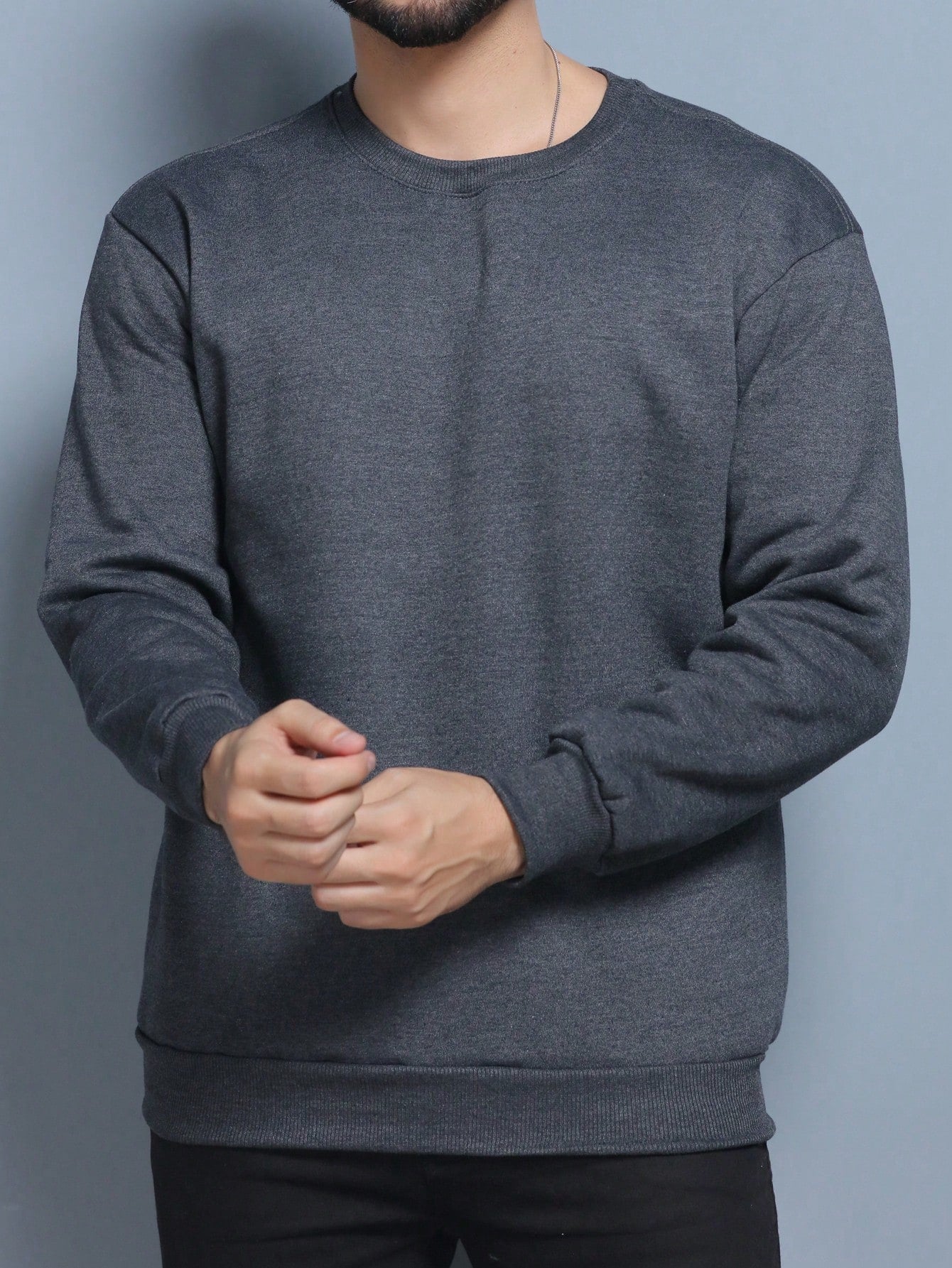 Moletom Masculino Casual Gola Redonda Estampa Central Cinza / PP Moletom Masculino Casual Gola Redonda Estampa Central