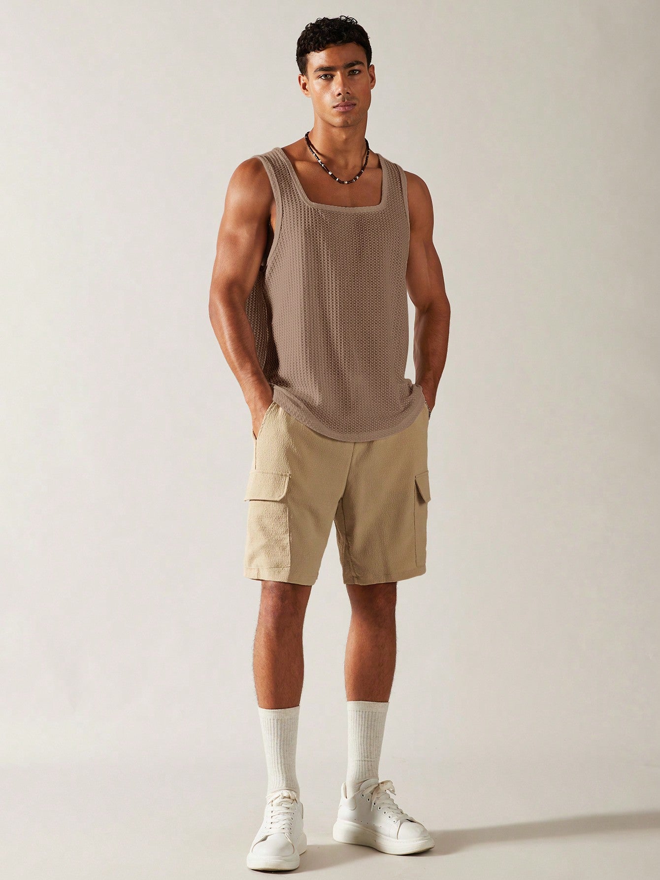 Camiseta Regata Masculina Decote Quadrado Estilo Casual Camiseta Regata Masculina Decote Quadrado Estilo Casual