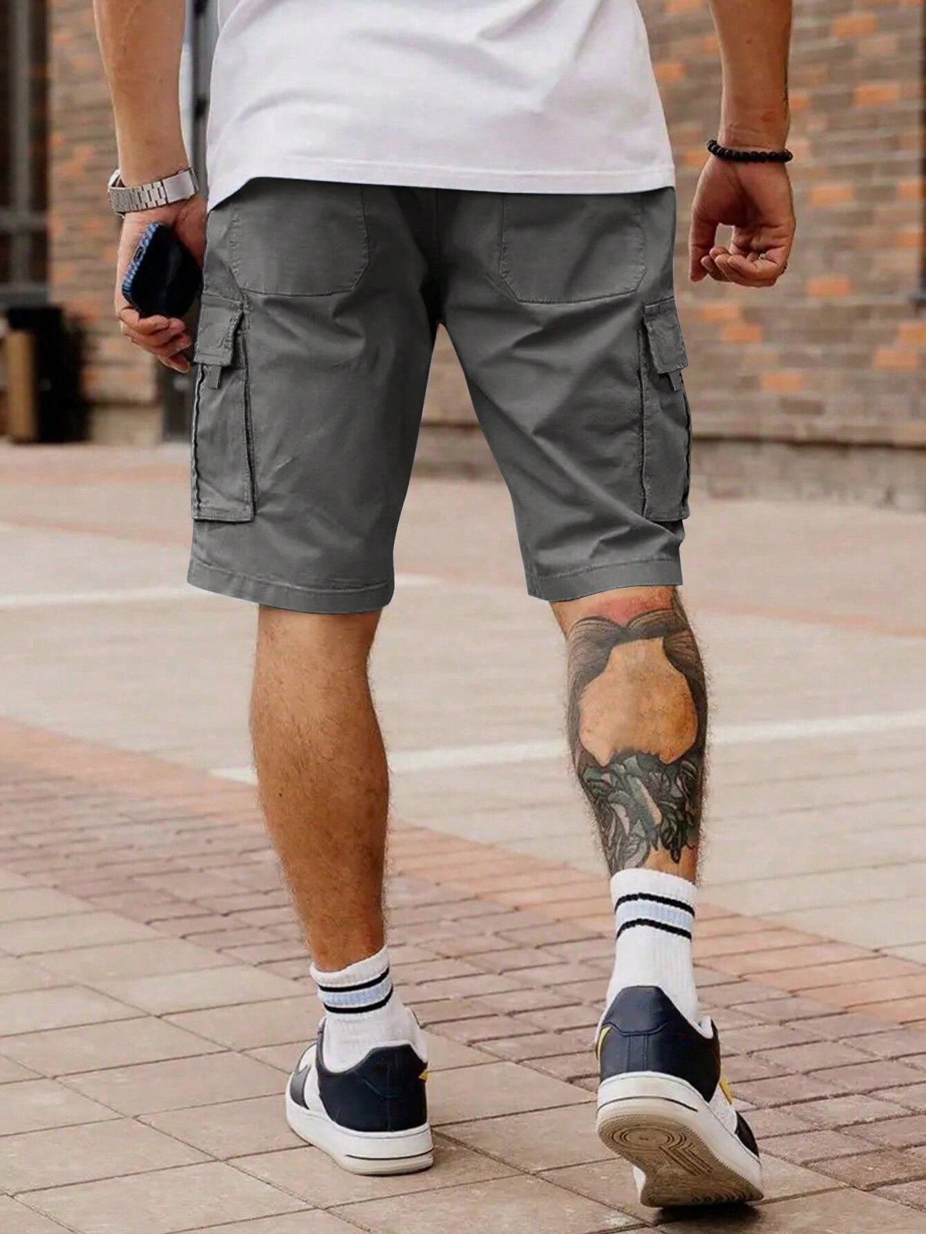 Shorts Masculino Cargo Bolsos Amplos E Cós Elástico Ajustável Shorts Masculino Cargo Bolsos Amplos E Cós Elástico