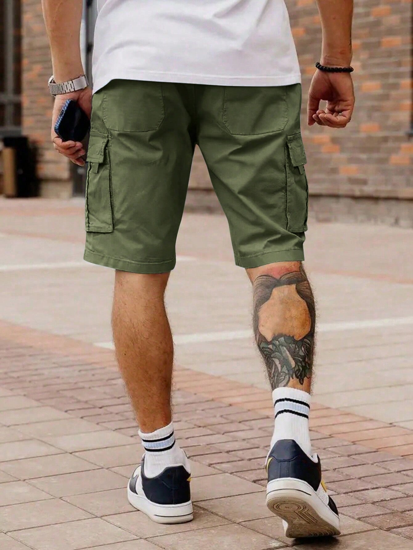 Shorts Masculino Cargo Bolsos Amplos E Cós Elástico Ajustável Shorts Masculino Cargo Bolsos Amplos E Cós Elástico