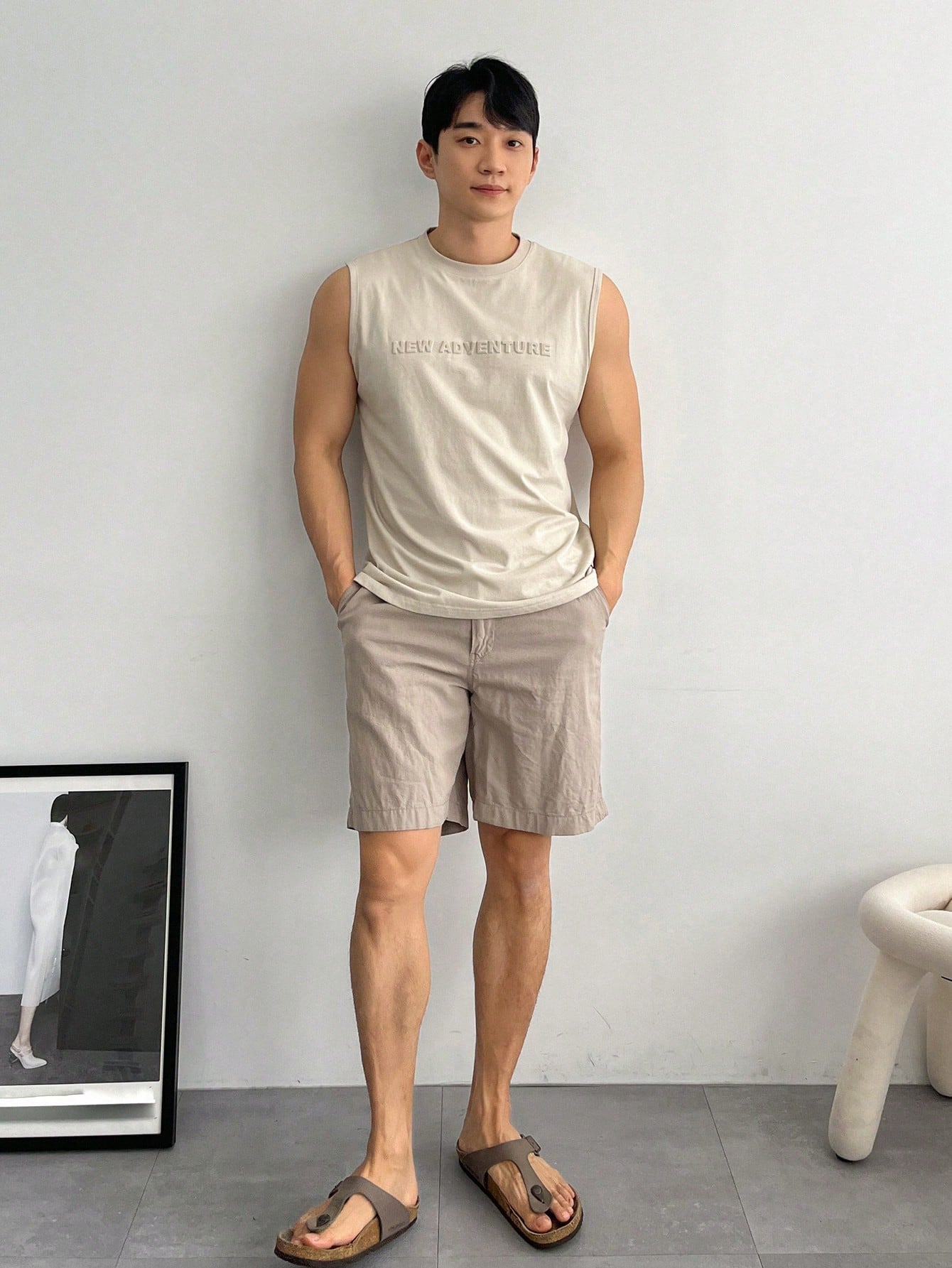 Camiseta Regata Masculina Estampa De Letras Gola Redonda Camiseta Regata Masculina Estampa De Letras Gola Redonda