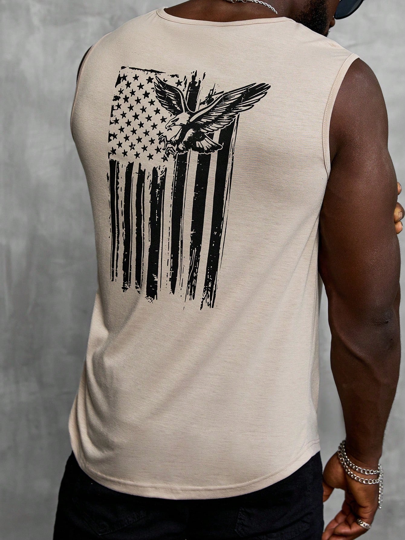 Camiseta Regata Masculina Estampa De Águia Bandeira Americana Camiseta Regata Masculina Estampa De Águia Bandeira