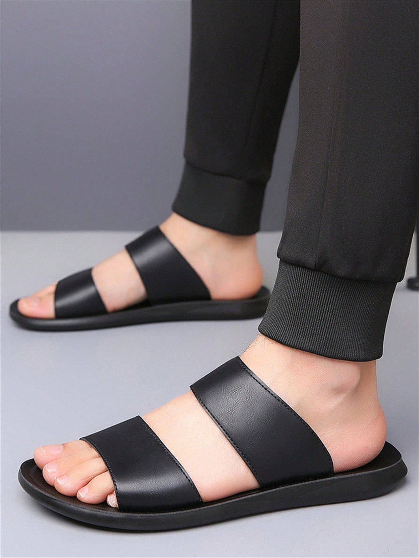 Chinelo Masculino Slide Antiderrapante Conforto Praia Preto / 36 Chinelo Masculino Slide Antiderrapante Conforto Praia