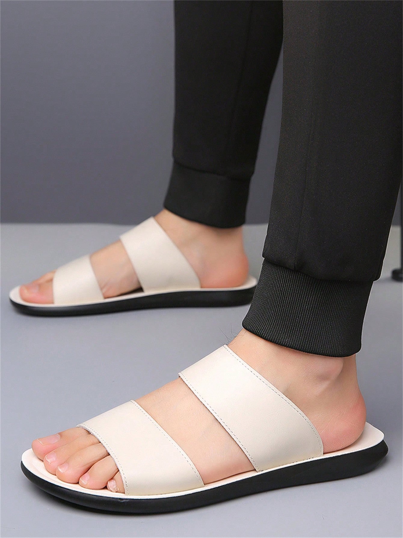 Chinelo Masculino Slide Antiderrapante Conforto Praia Branco / 36 Chinelo Masculino Slide Antiderrapante Conforto Praia