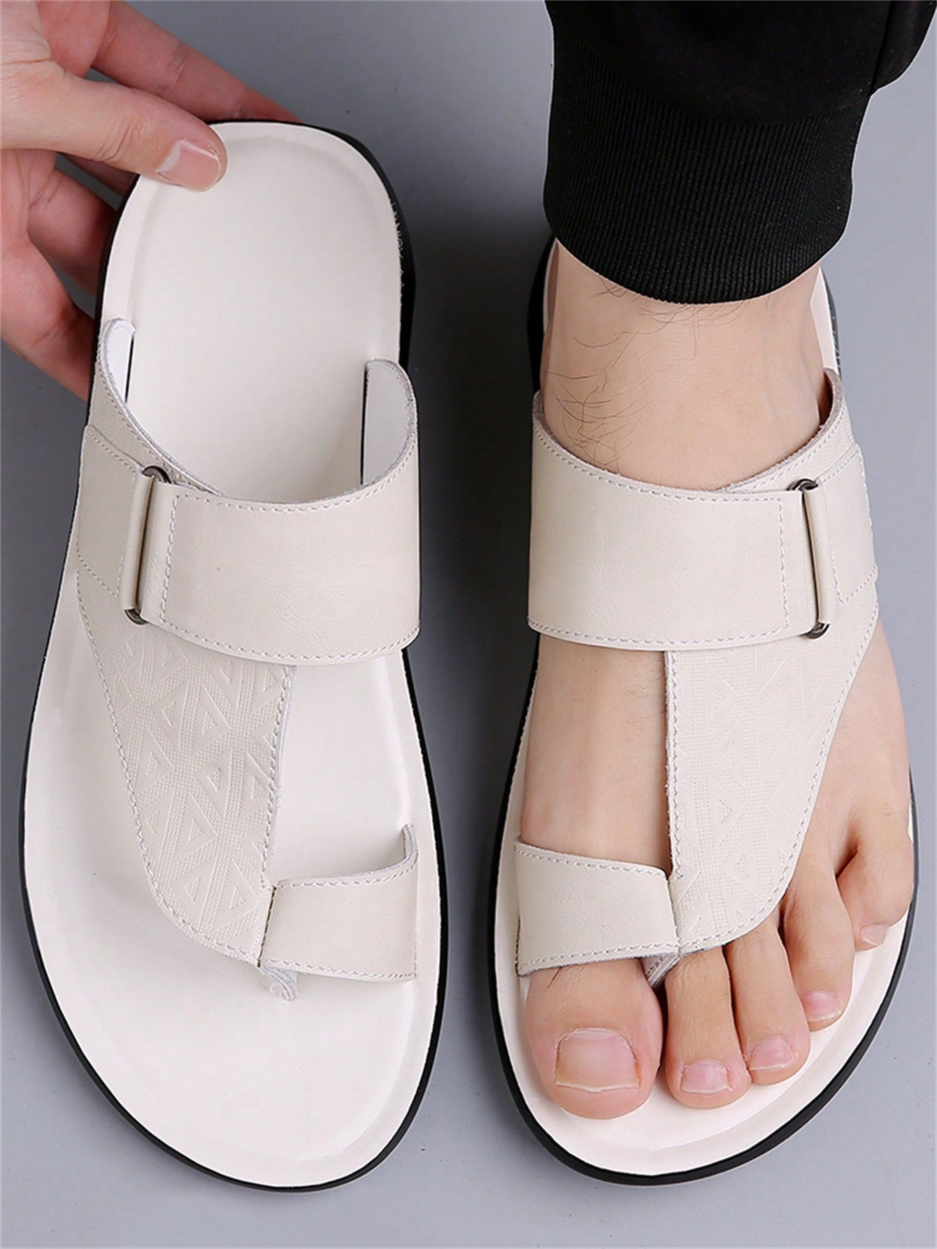 Chinelo Masculino De Dedo Casual Solado Macio Antiderrapante Branco / 36 Chinelo Masculino De Dedo Casual Solado Macio