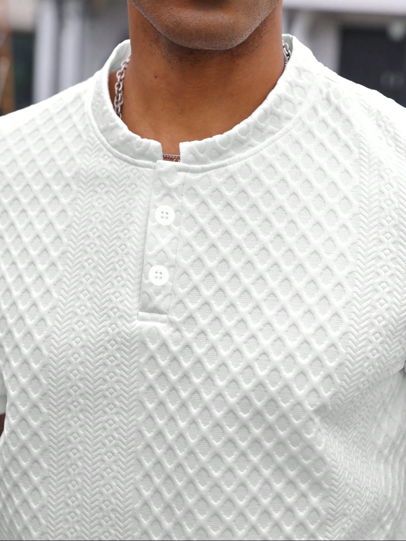 Conjunto Masculino Polo Texturizada E Shorts Casuais Conjunto Masculino Polo Texturizada E Shorts Casuais