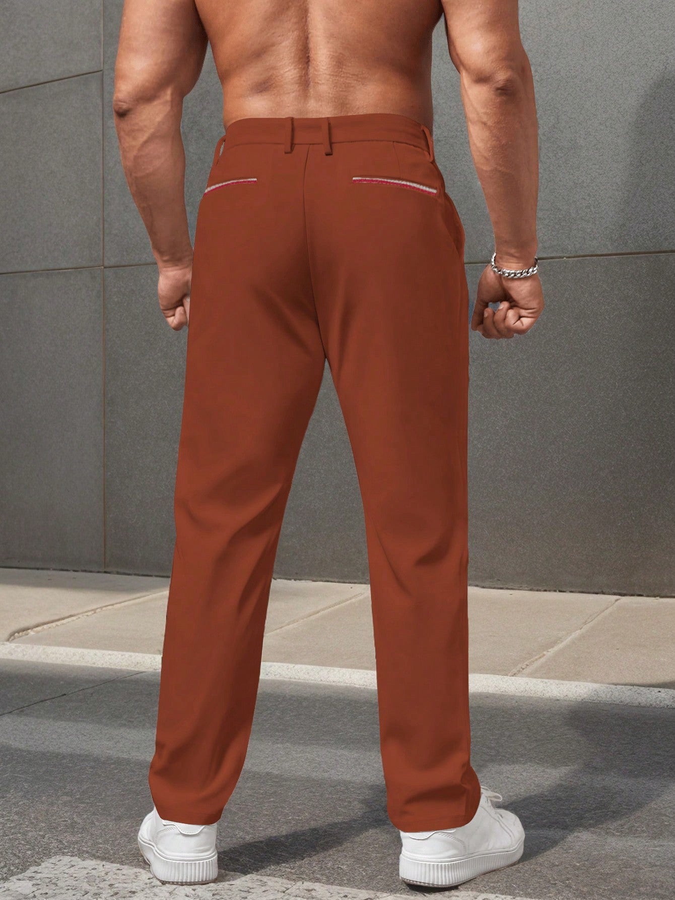 Calça Masculina Social Slim Fit Com Cintura Tradicional Calça Masculina Social Slim Fit Com Cintura Tradicional