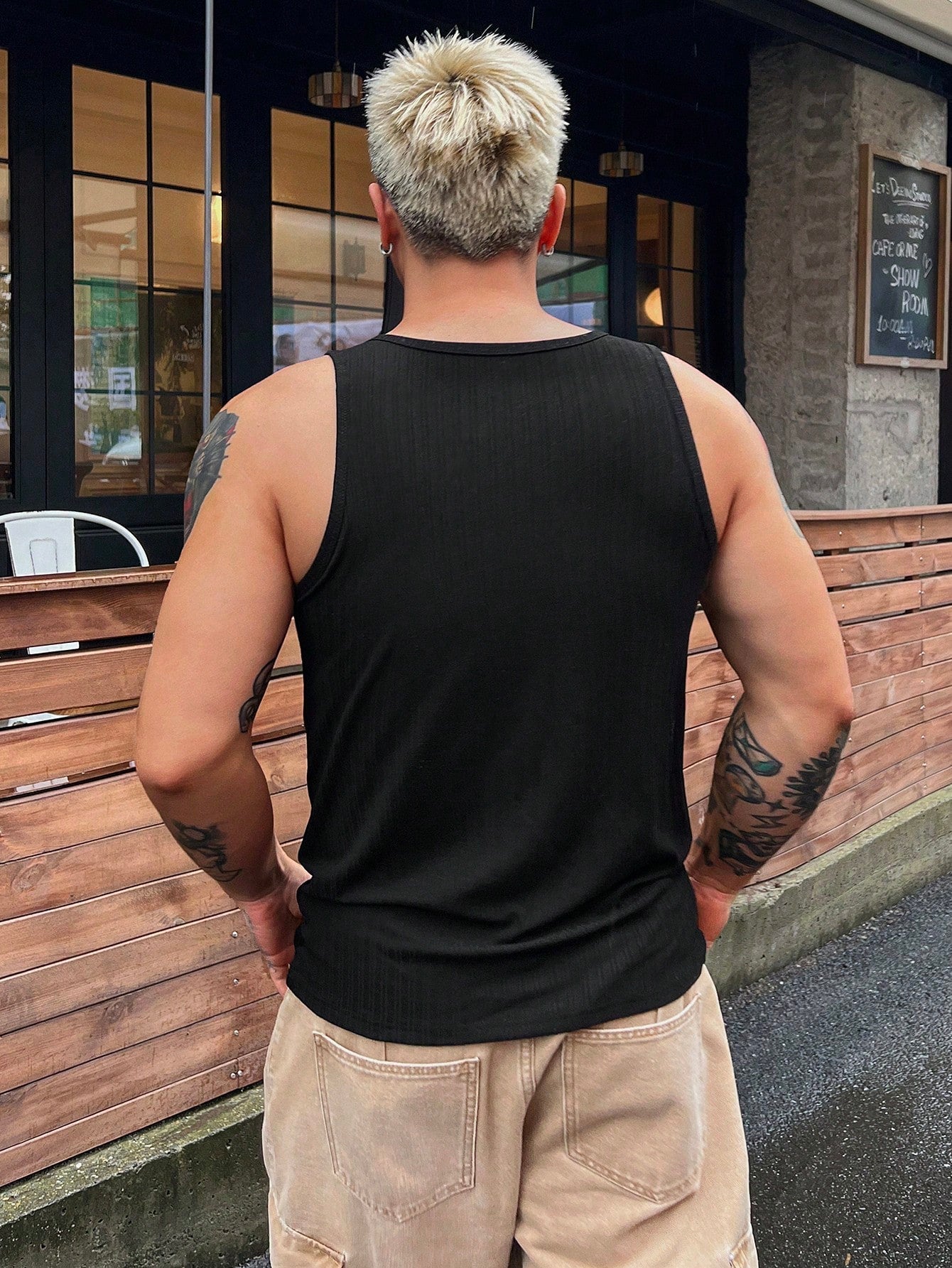 Camiseta Regata Masculina Bordado Letras Gola Redonda Camiseta Regata Masculina Bordado Letras Gola Redonda