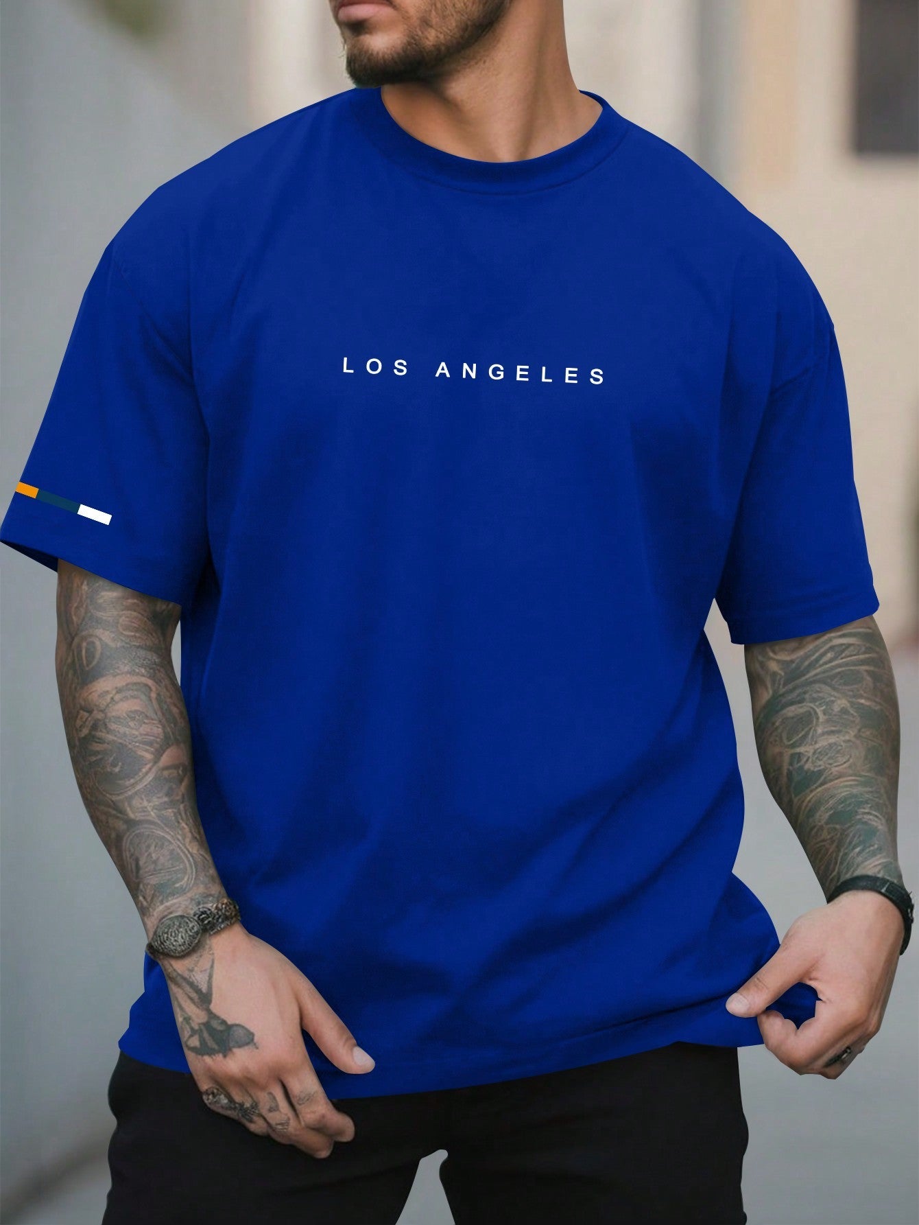 Camisa Masculina Oversized Estilo Urbano Autêntico Azul / PP Camisa Masculina Oversized Estilo Urbano Autêntico