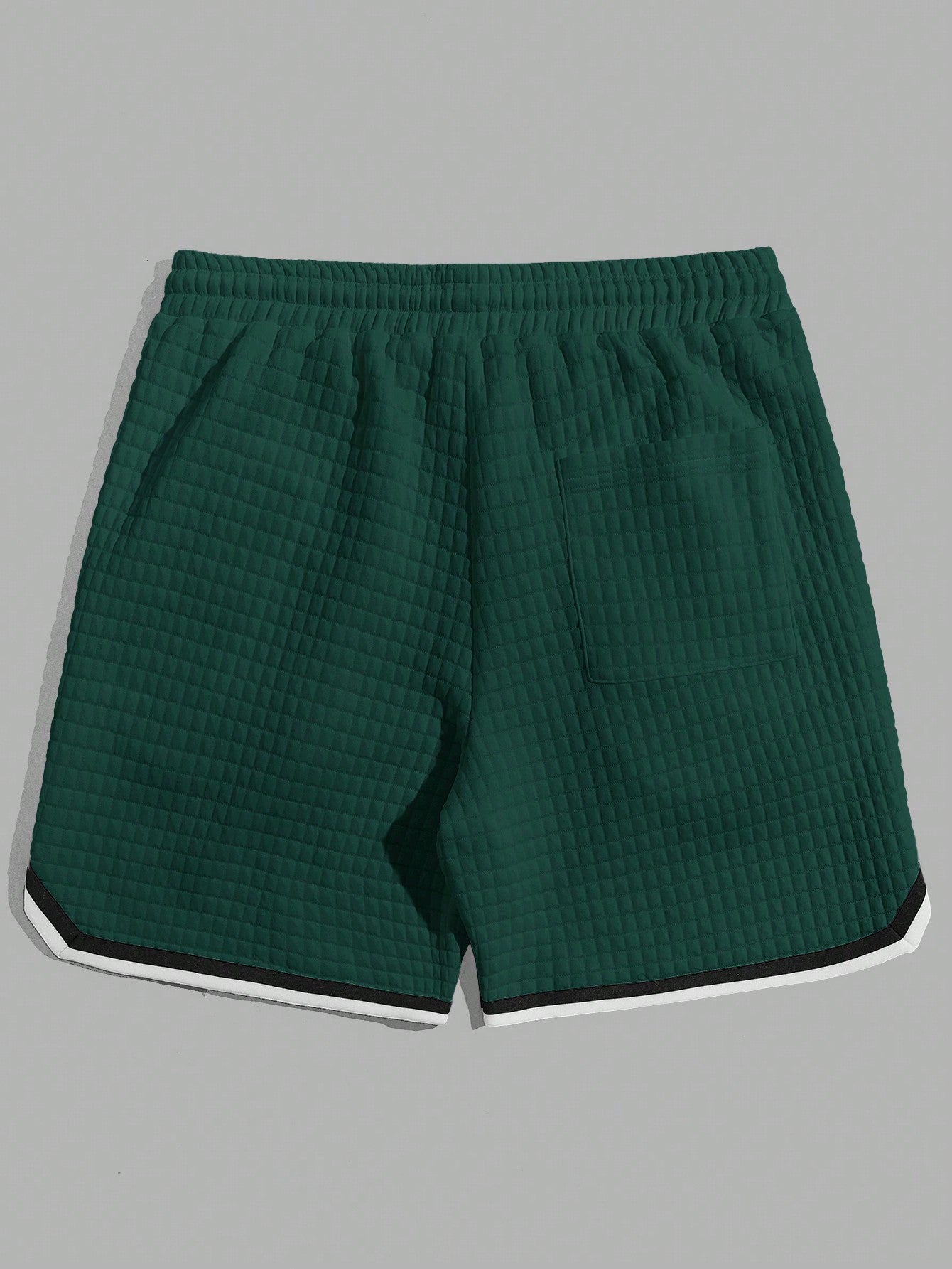 Shorts Masculino Matelassê Cós Ajustável E Detalhes Contrastantes Shorts Masculino Matelassê Cós Ajustável E Detalhes