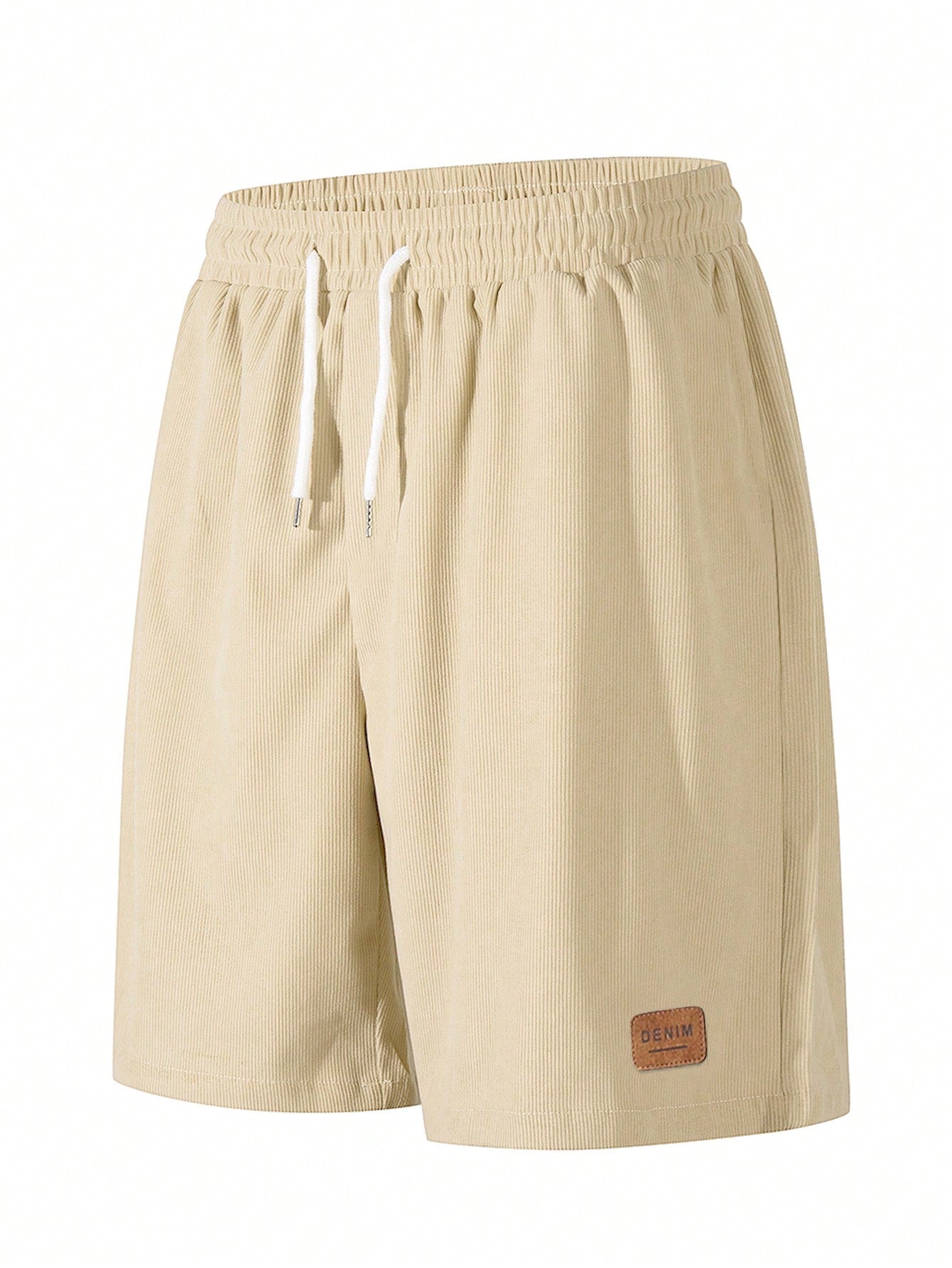 Shorts Masculino Em Veludo Cotelê Com Cós Elástico E Cordão Shorts Masculino Em Veludo Cotelê Com Cós Elástico E Cordão