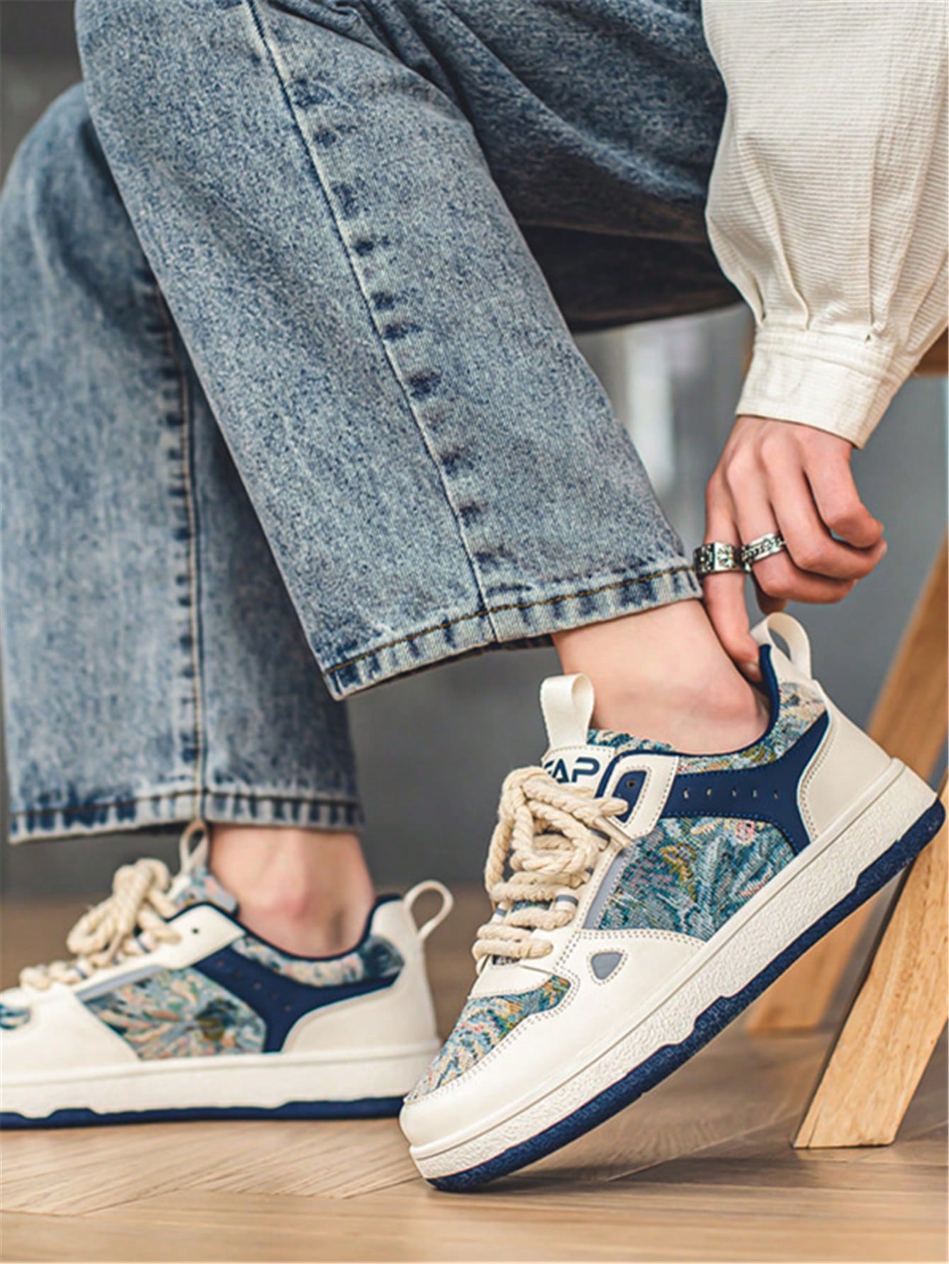 Tênis Masculino Casual Street Estilo Criativo Multitextura Tênis Masculino Casual Street Estilo Criativo Multitextura