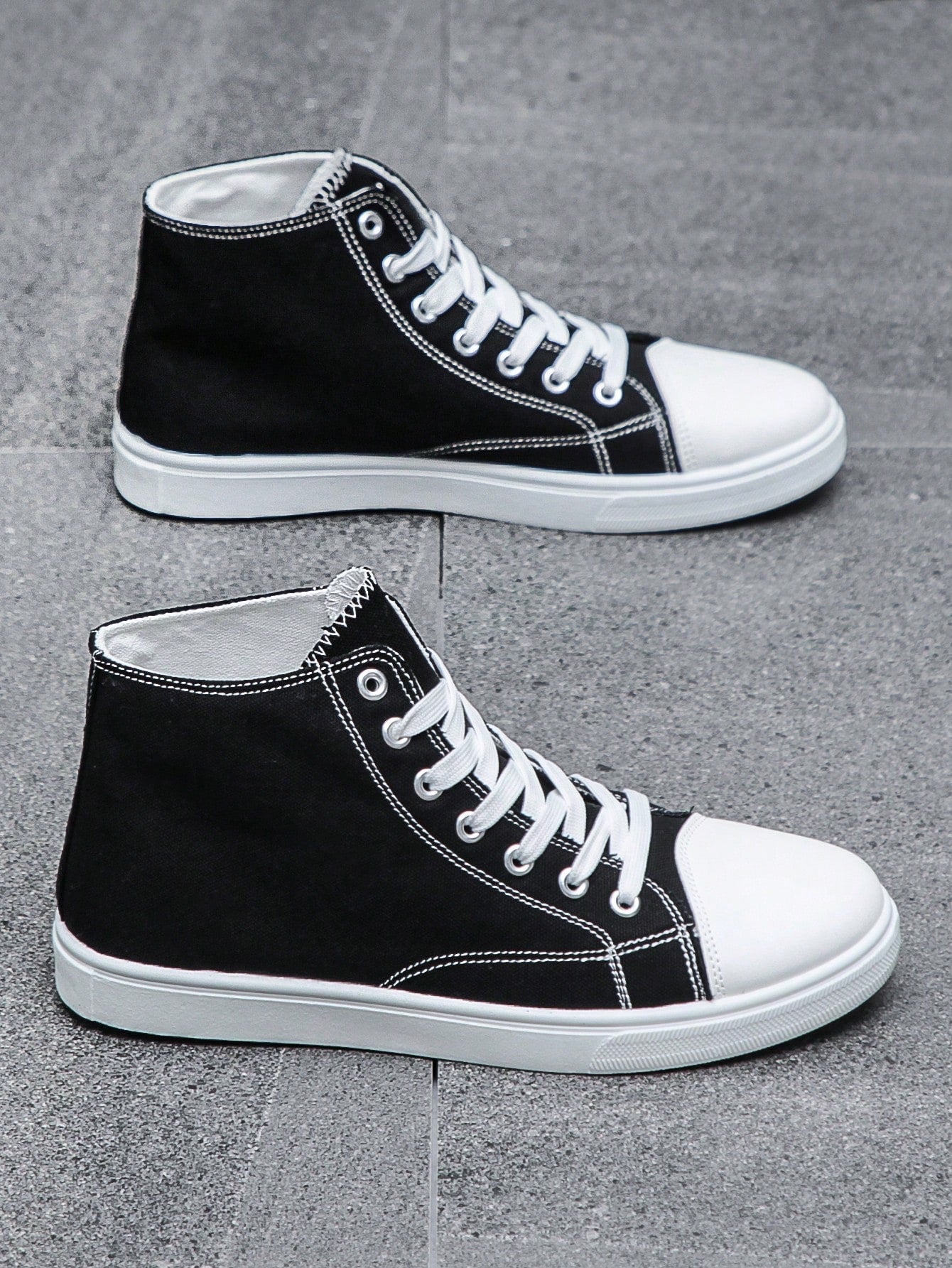 Tênis Masculino Street Cano Alto Lona Cadarço Confortável Tênis Masculino Street Cano Alto Lona Cadarço Confortável