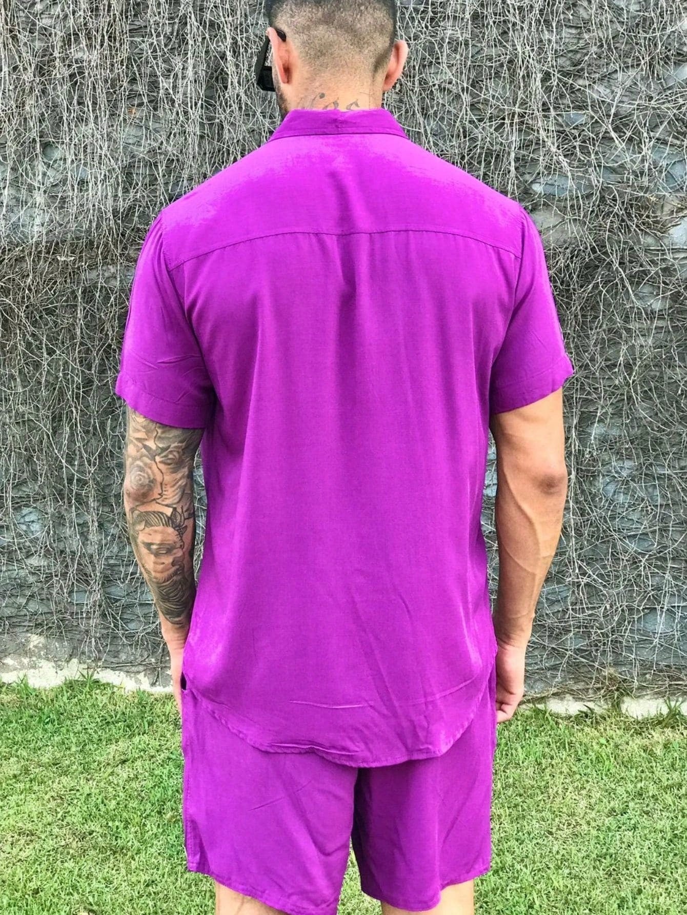 Conjunto Masculino Camisa Manga Curta E Shorts Geométrico Conjunto Masculino Camisa Manga Curta E Shorts Geométrico