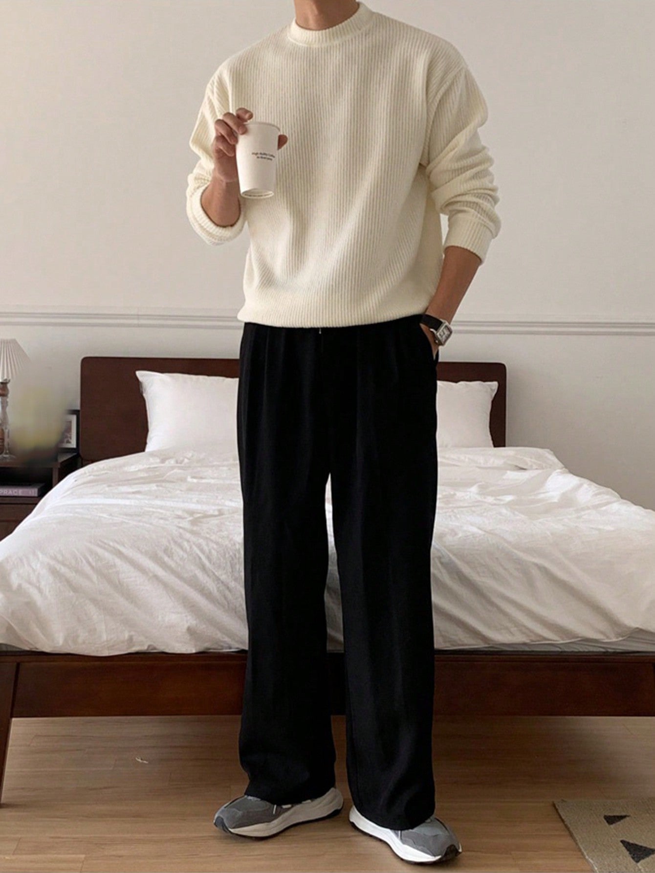 Suéter Masculino Gola Canelada Textura Casual Suéter Masculino Gola Canelada Textura Casual