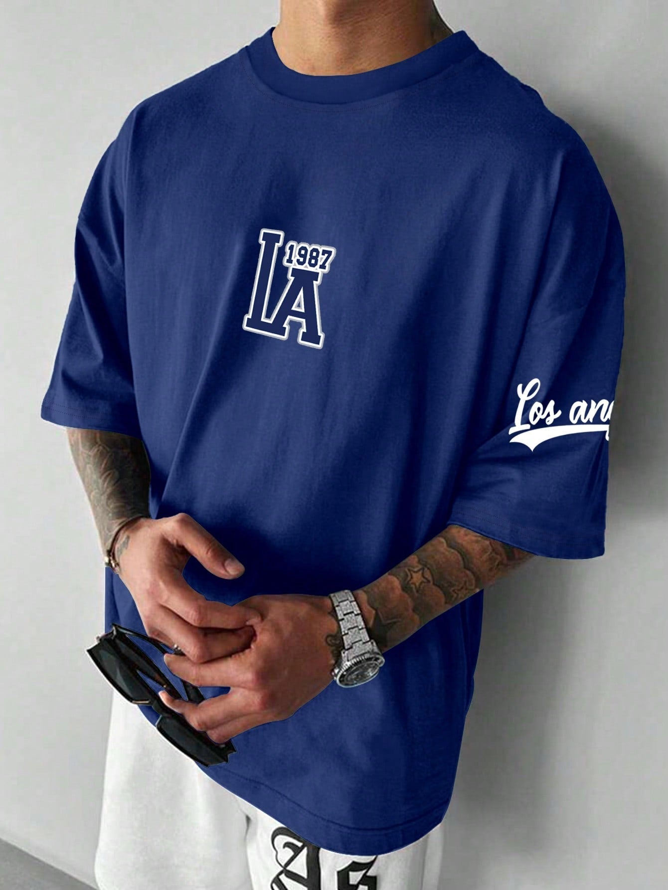 Camisa Masculina Oversized Estampa Los Angeles Camisa Masculina Oversized Estampa Los Angeles