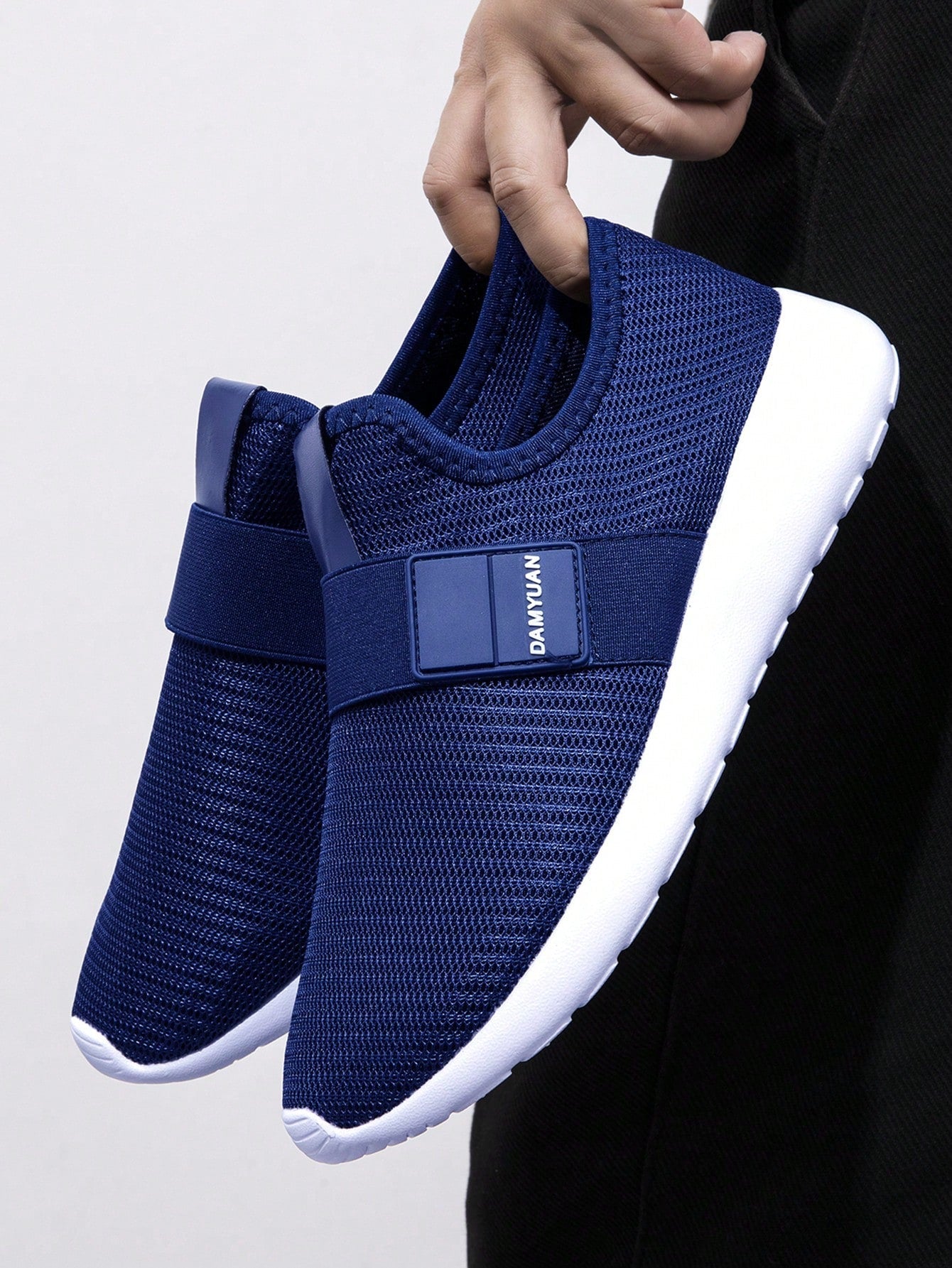 Tênis Masculino Chunky Slip On Leve Respirável Antiderrapante Azul Marinho / 36 Tênis Masculino Chunky Slip On Leve