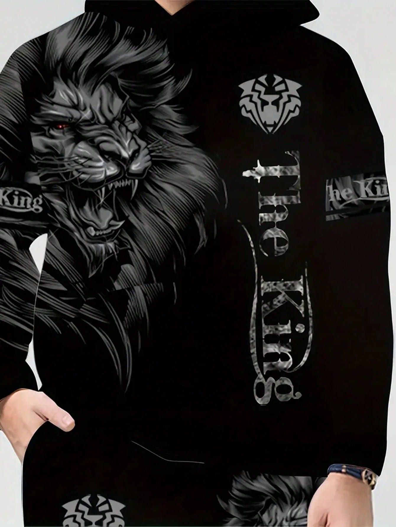 Conjunto Masculino Moletom Estampa Leão The King Imponente Conjunto Masculino Moletom Estampa Leão The King Imponente